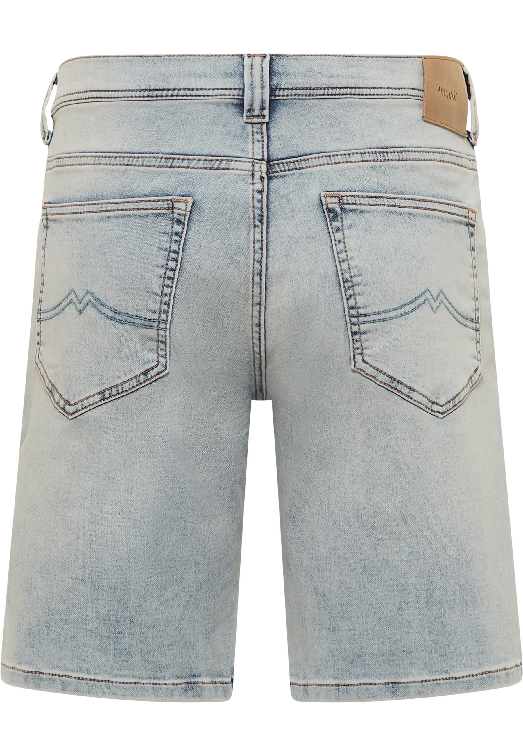 Denim, Shorts, Light wash, Back pockets, Belt loop