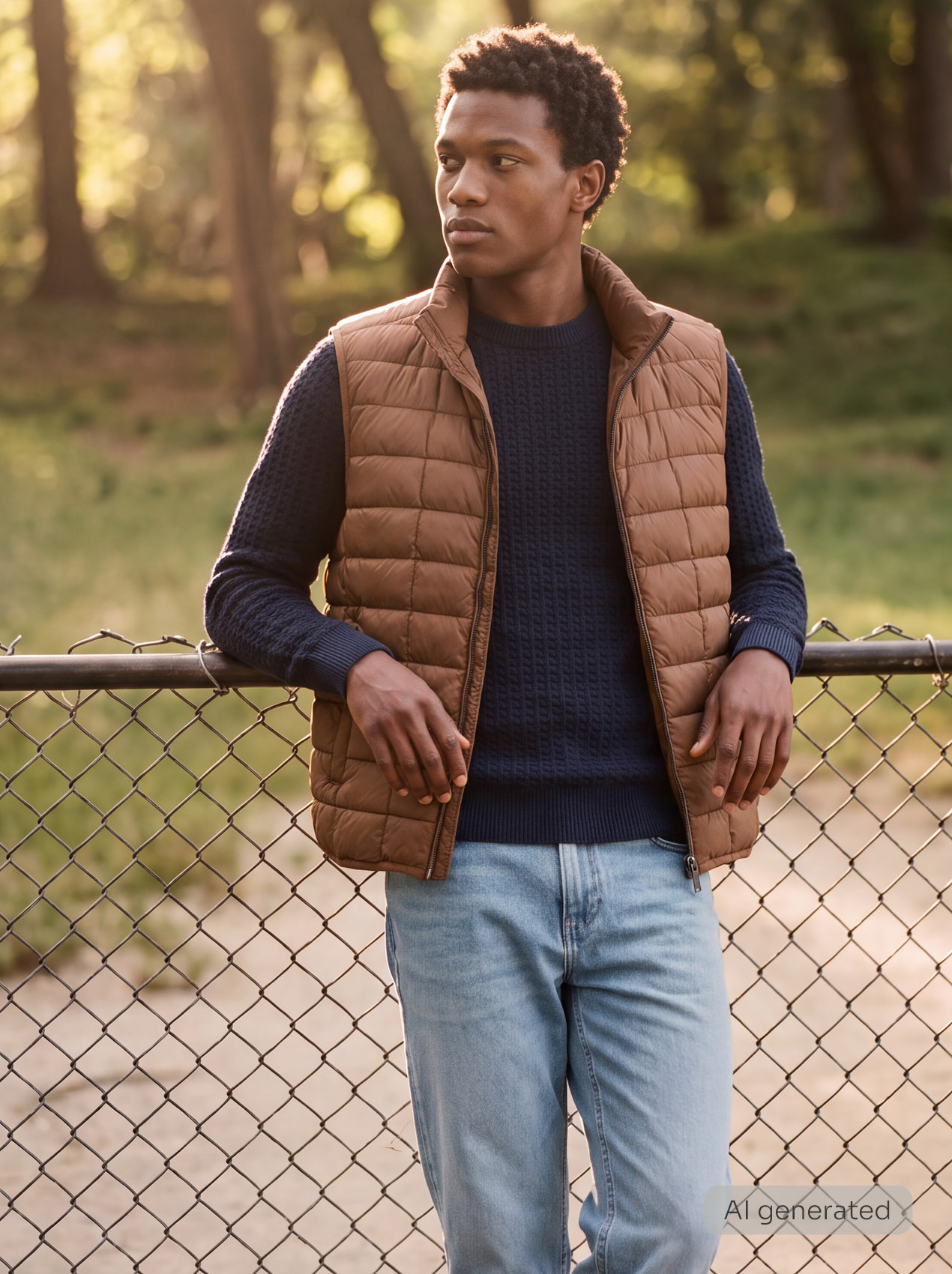 jacke, gilet, puffer, braun, mantel-ähnlich