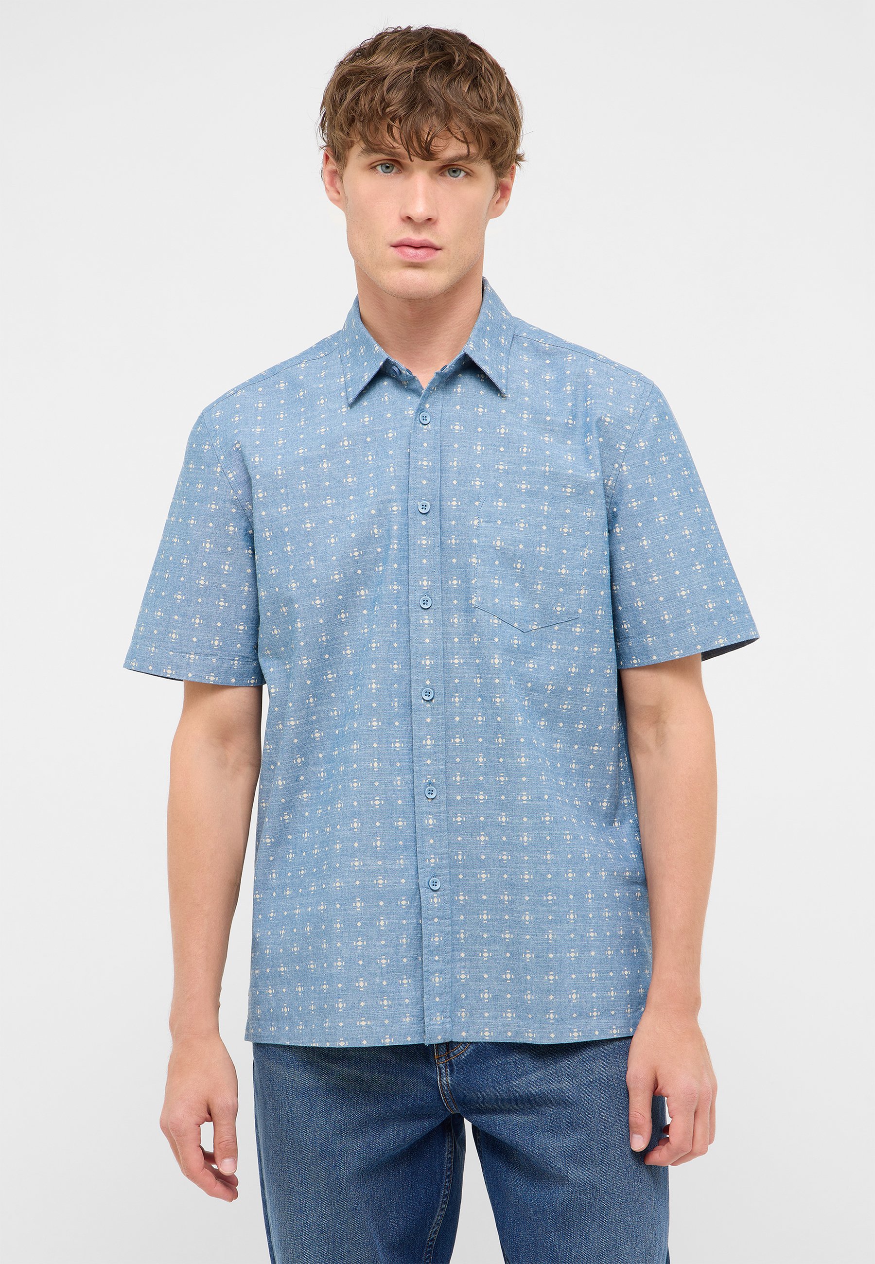 Hemd, Kurzarm, Button-Down, Kariert?, Rückentasche