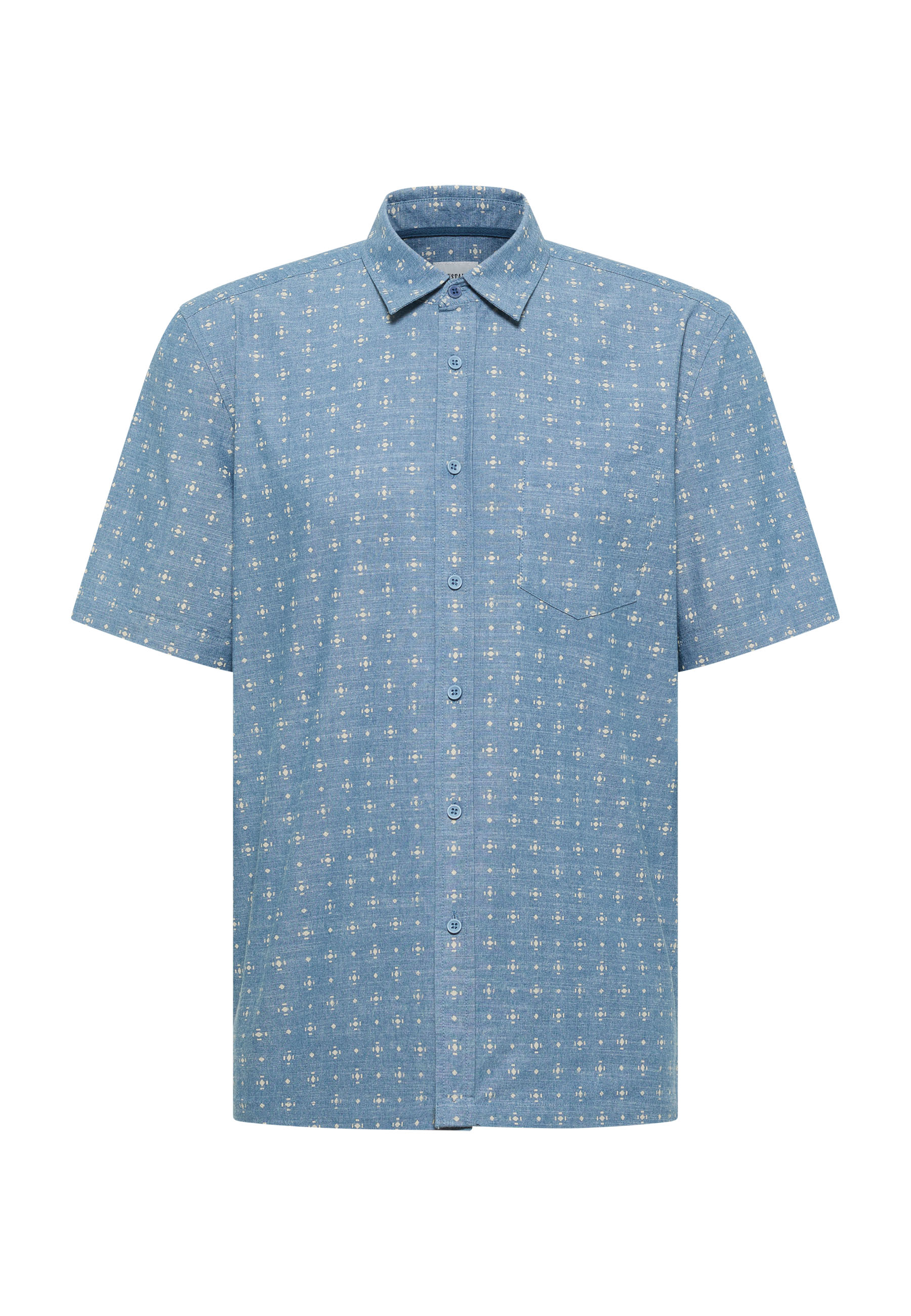 Mustang Herren Kurzarmhemd Style Darien, blau