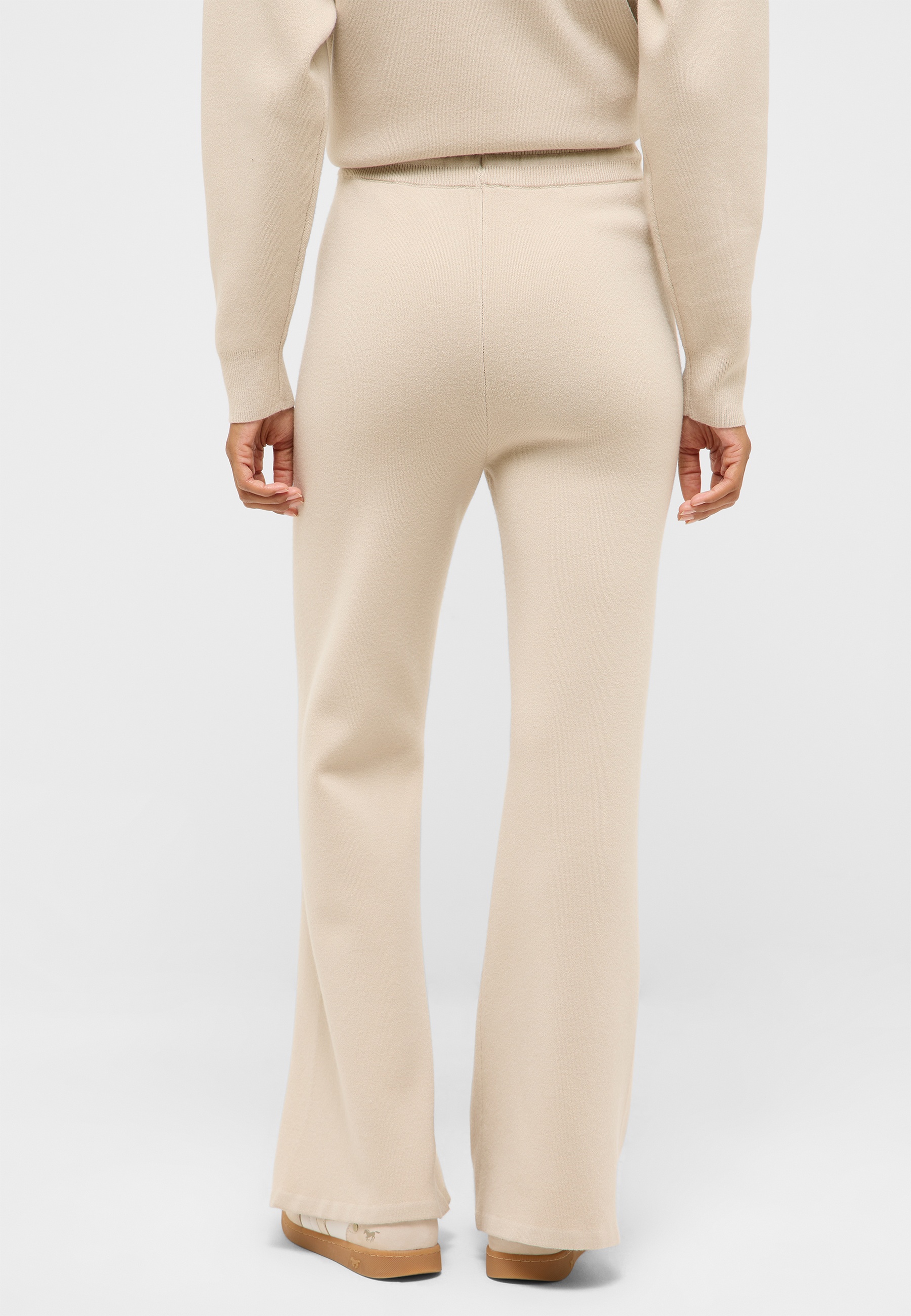 beige, hose, weite passform, unifarben, baumwolle?