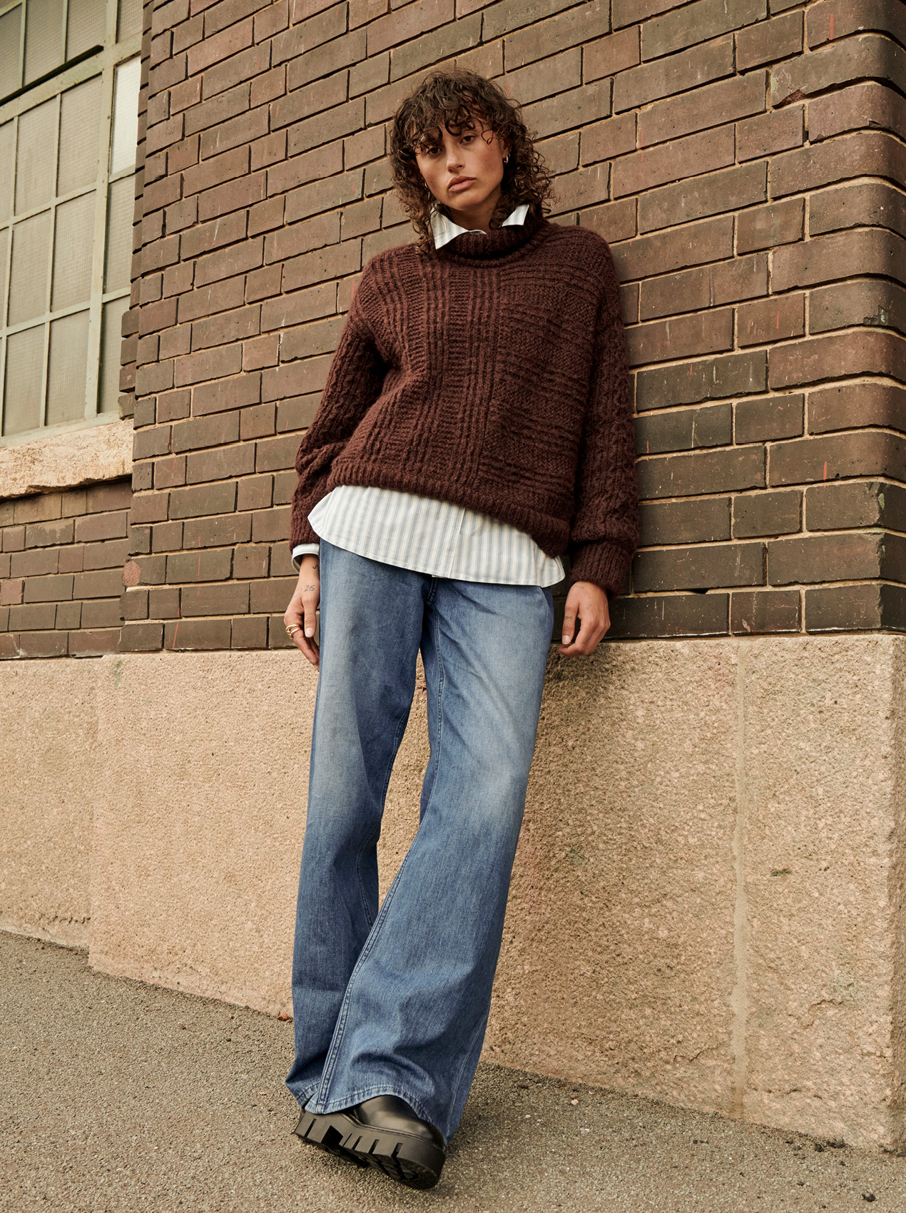 Bekleidung, Hosen, Strickwaren, Pullover, Jeanshose