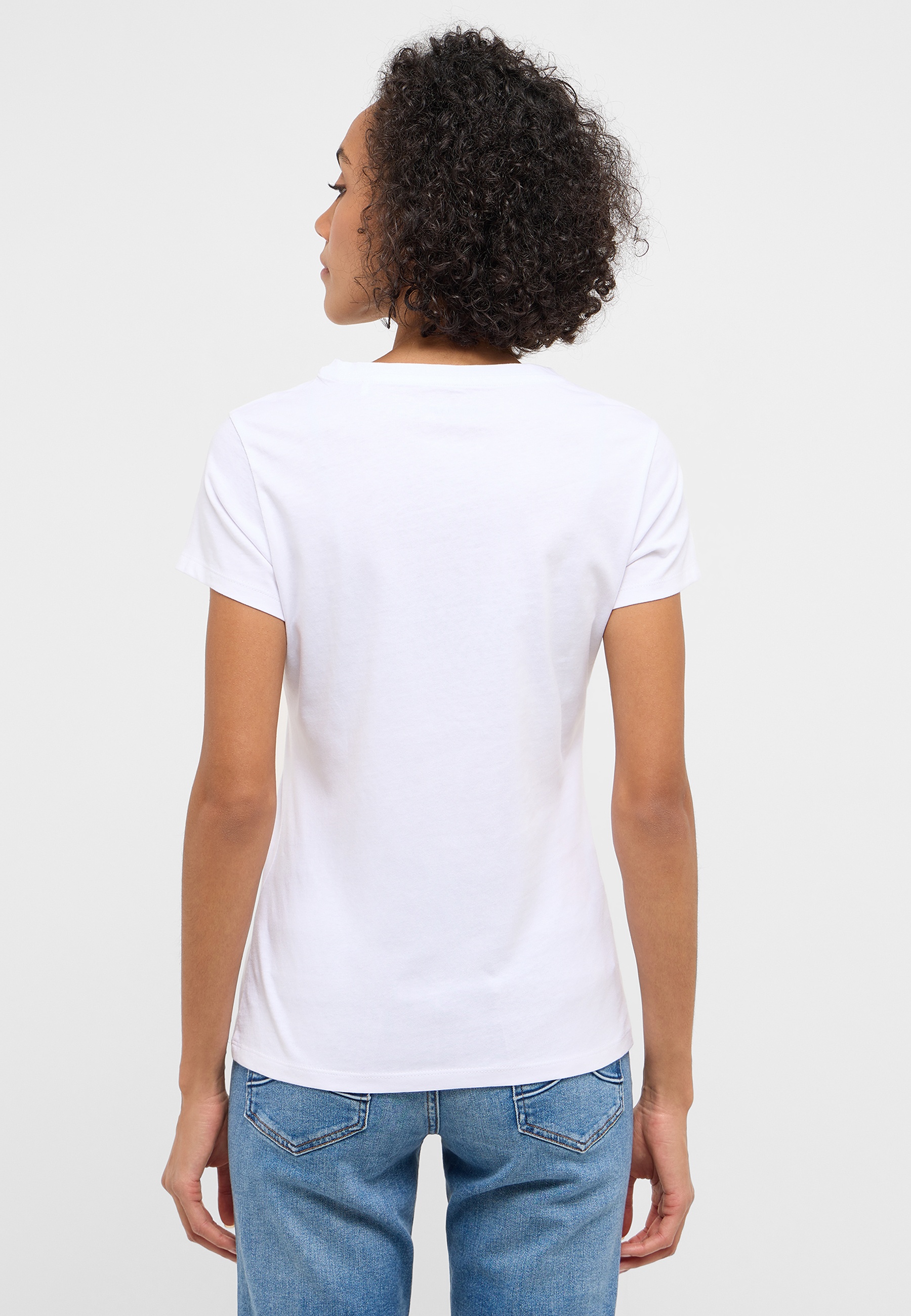 T-Shirt, Weiß, Kurze Ärmel, Rundhals, Baumwolle