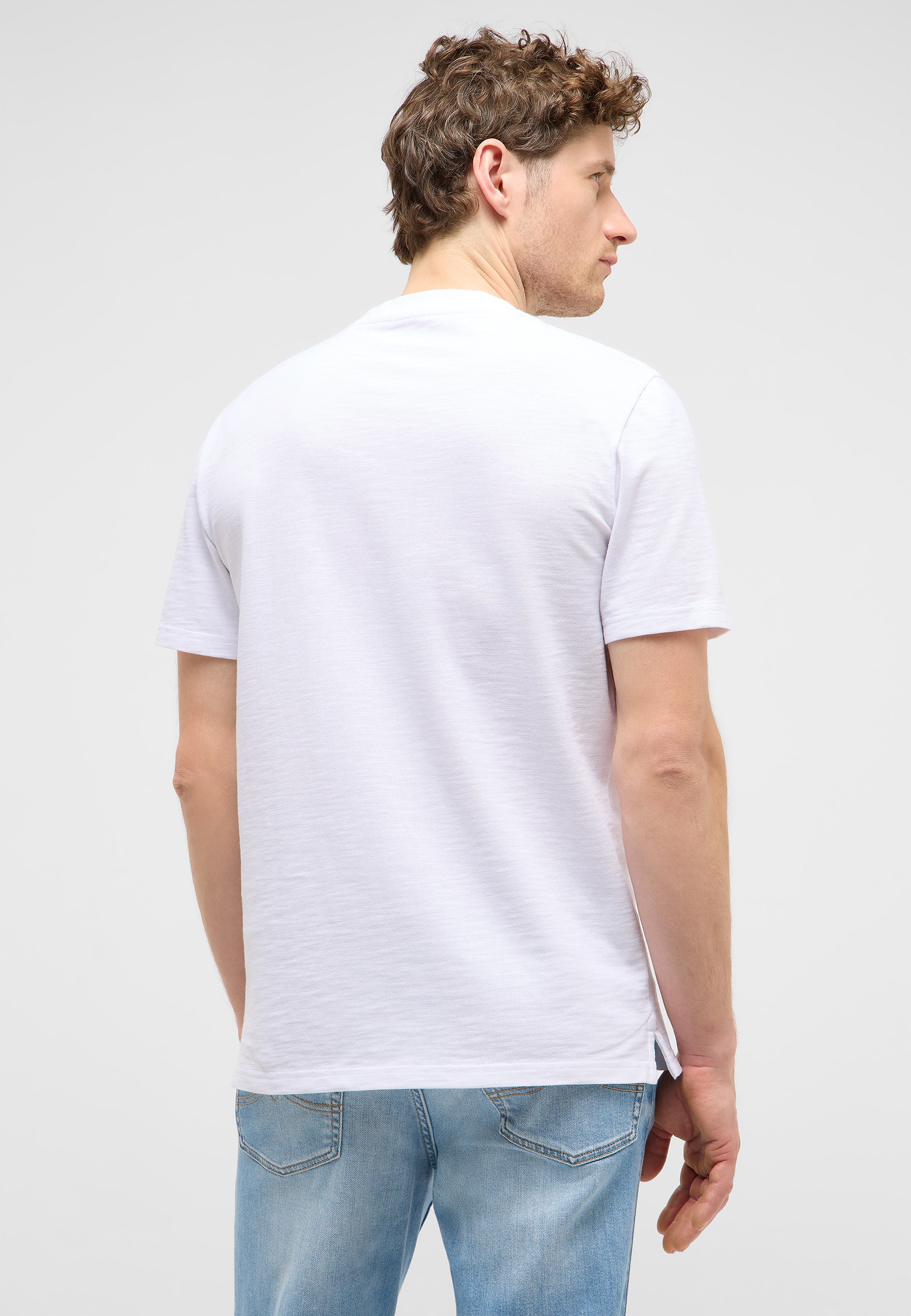 t-shirt, kurzarm, weiß, baumwolle, uni