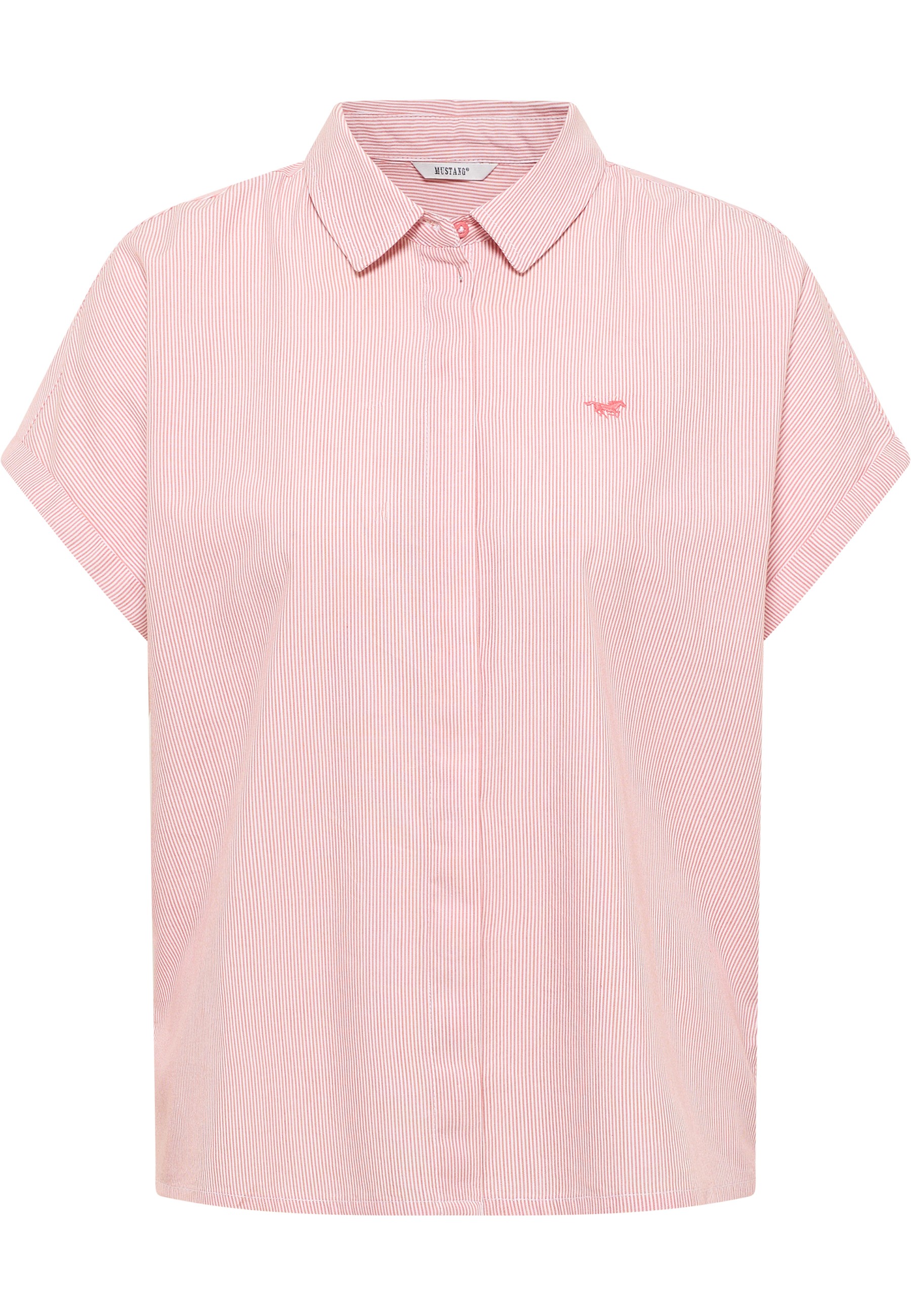 Mustang Damen Kurzarmbluse Style Elsa Basic Blouse, rot
