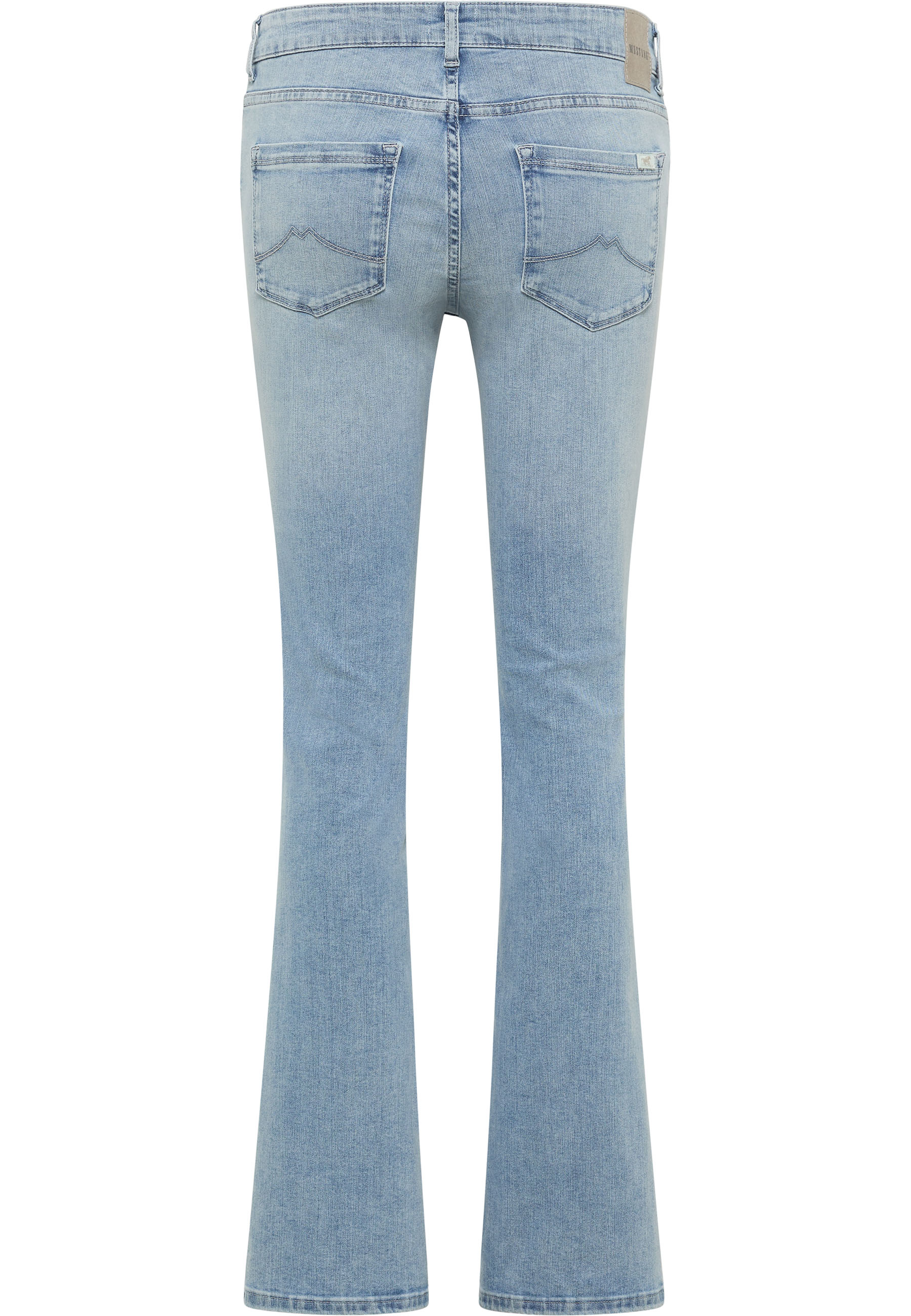 Jeans, Denim, Flare-Hose, Rückentaschen, helles Waschmuster