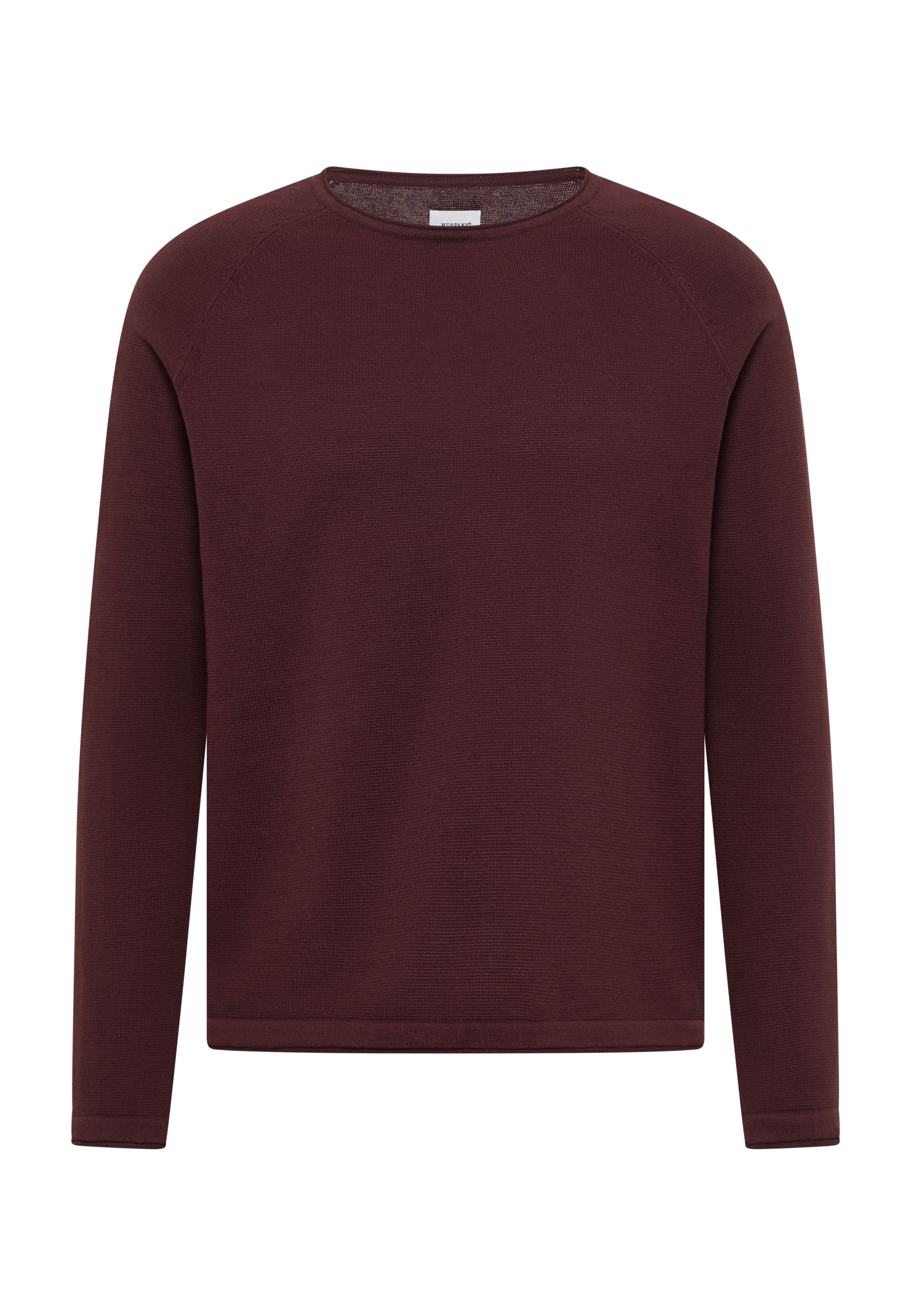 Pullover, Sweatshirt, Burgunderrot, Rippenstruktur, Langarm