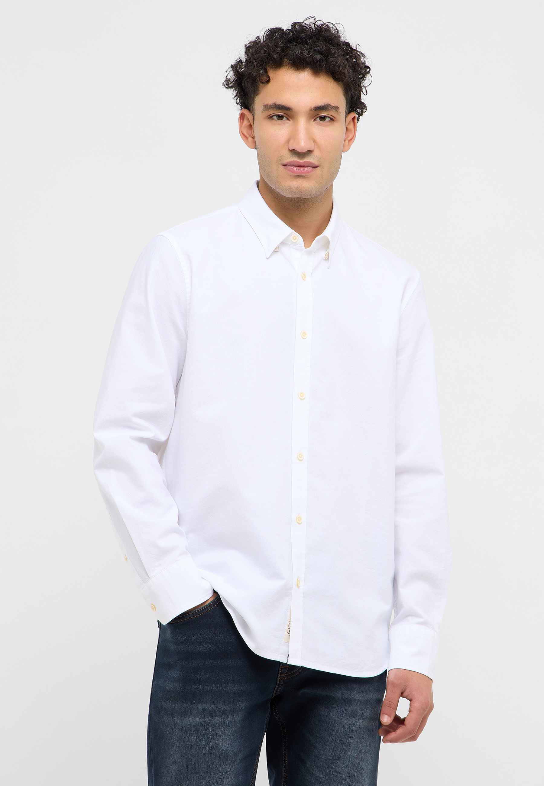 Hemd, Kleid, Hemd, Langarm, Jeans, Person