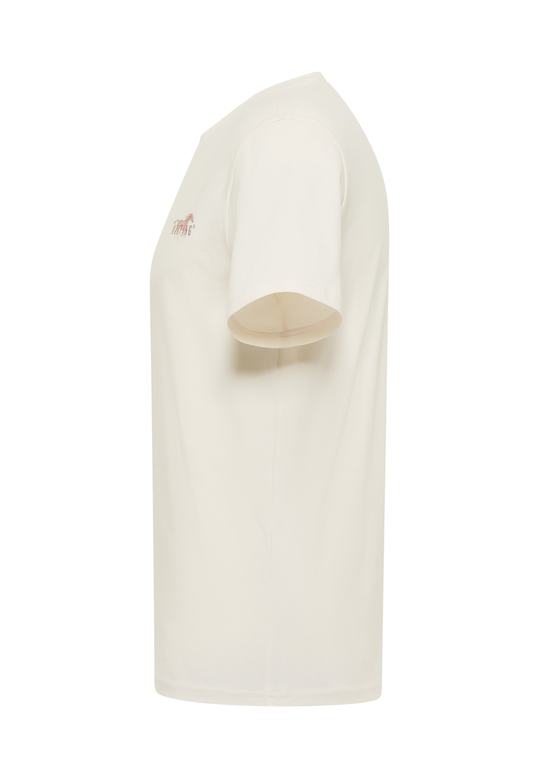 T-Shirt, Beige, Kurzarm, Rundhalsausschnitt, Hemdfaser