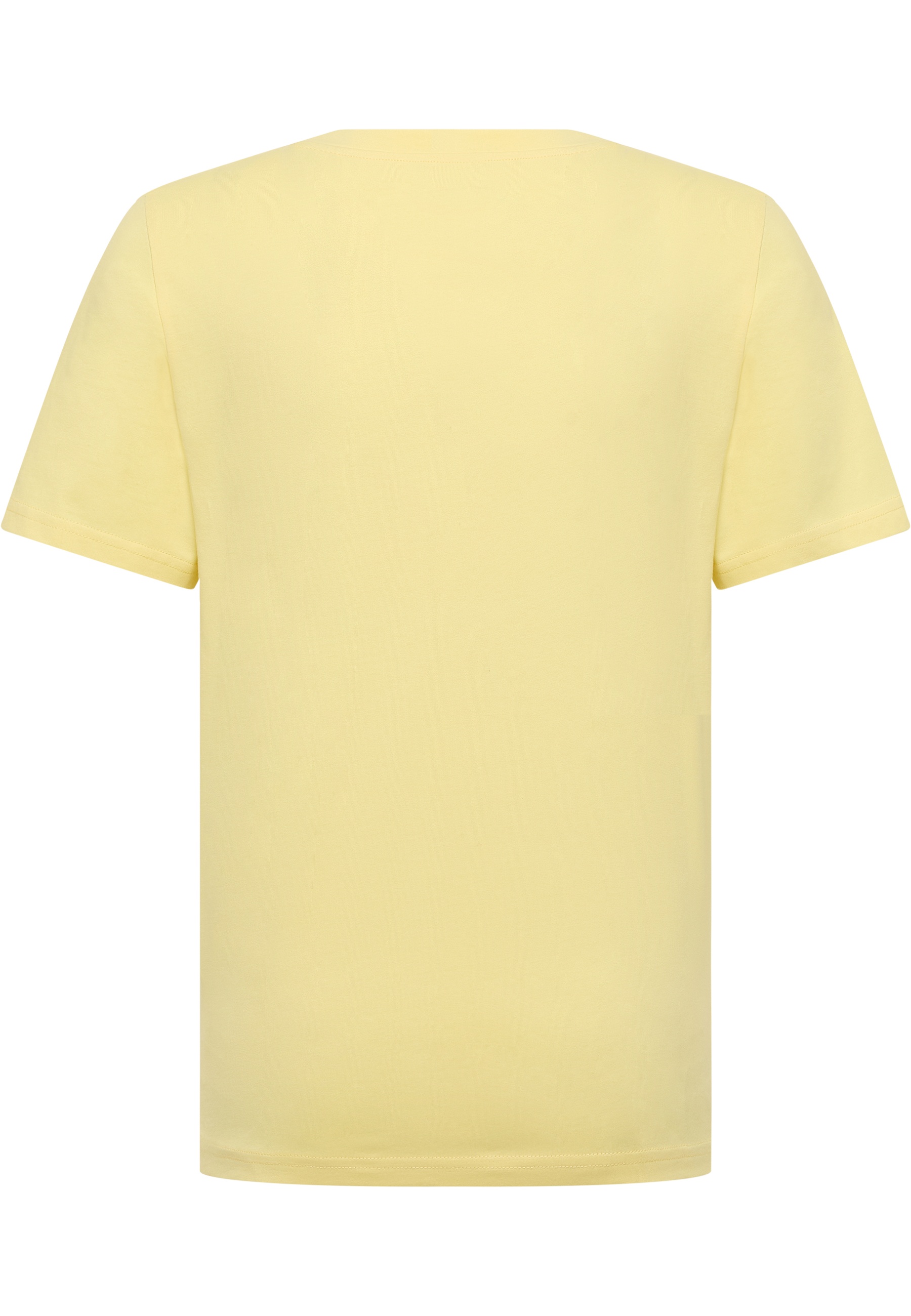 T-Shirt, Kurzarm, Pastellgelb, einfarbig, Baumwolle