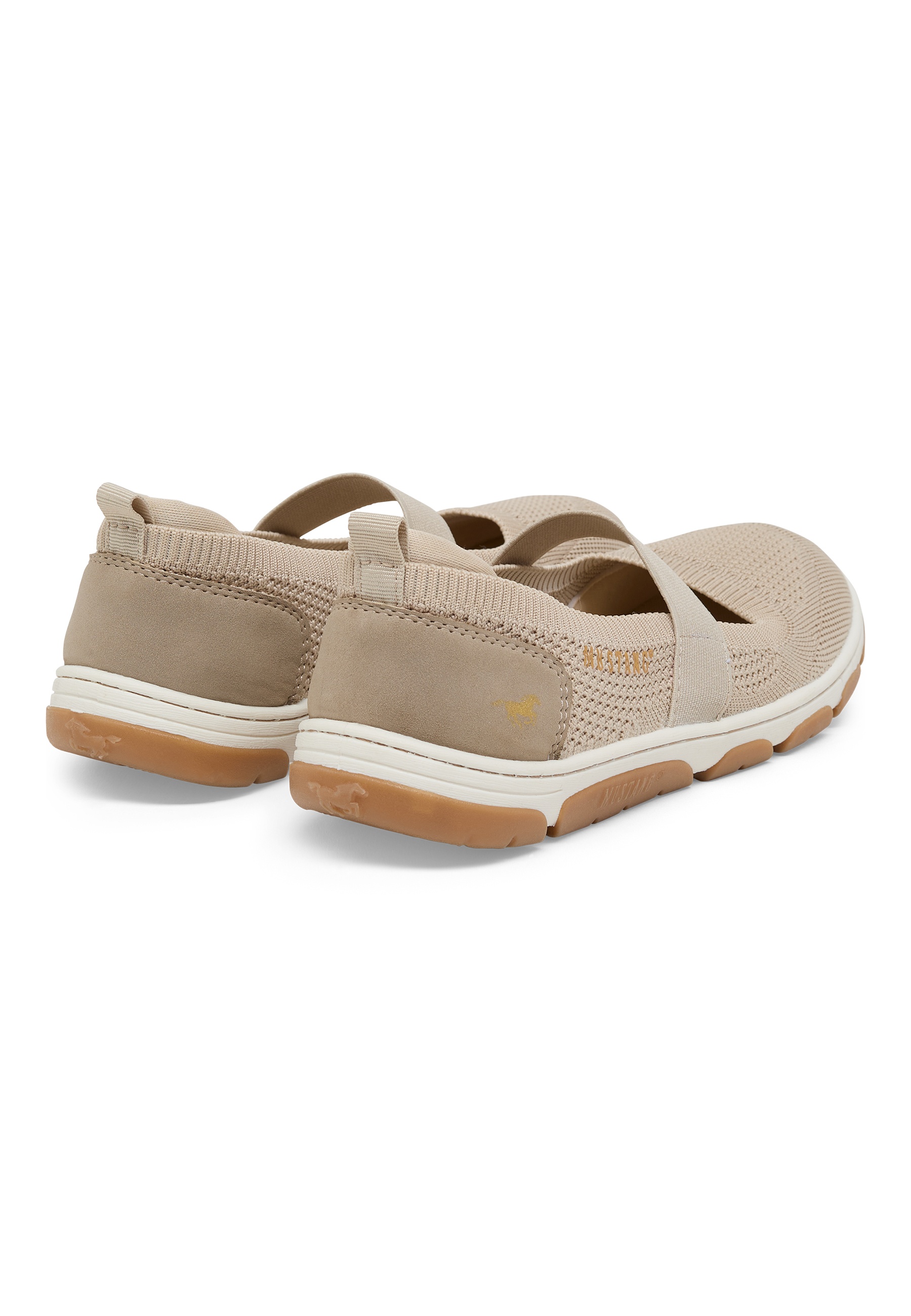 Sandalen, Knöchel-Sandalen, Mesh, Gummi-Sohle, Beige