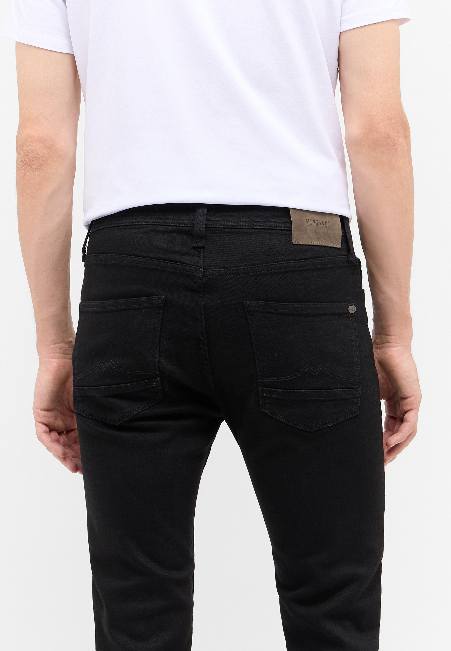 Jeans, Schwarz, Hintertaschen, Gürtel Schlaufe, casual pants