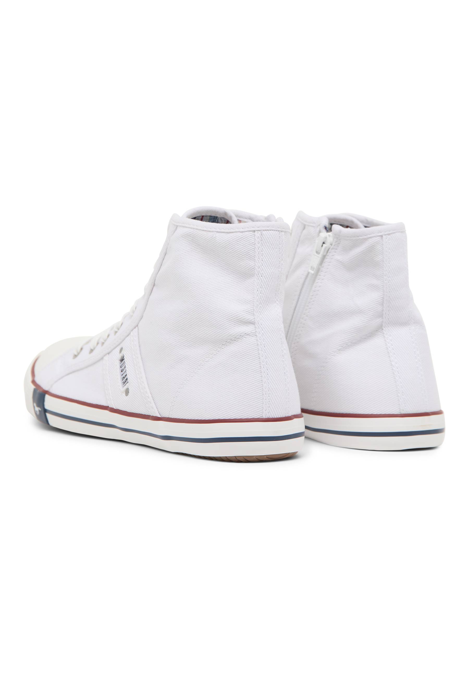 Sneaker, High-top, Canvas, White, Zipper