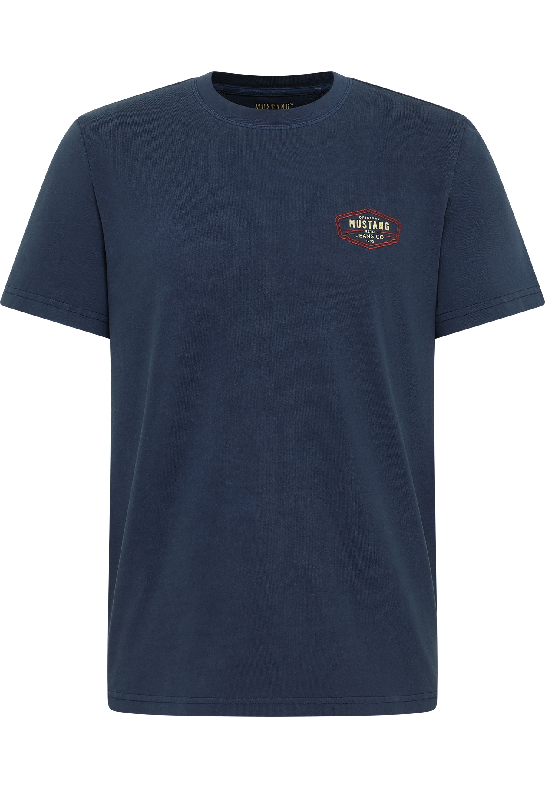 t-shirt, kurzarm, navy, Logo-Patch, Baumwollmix