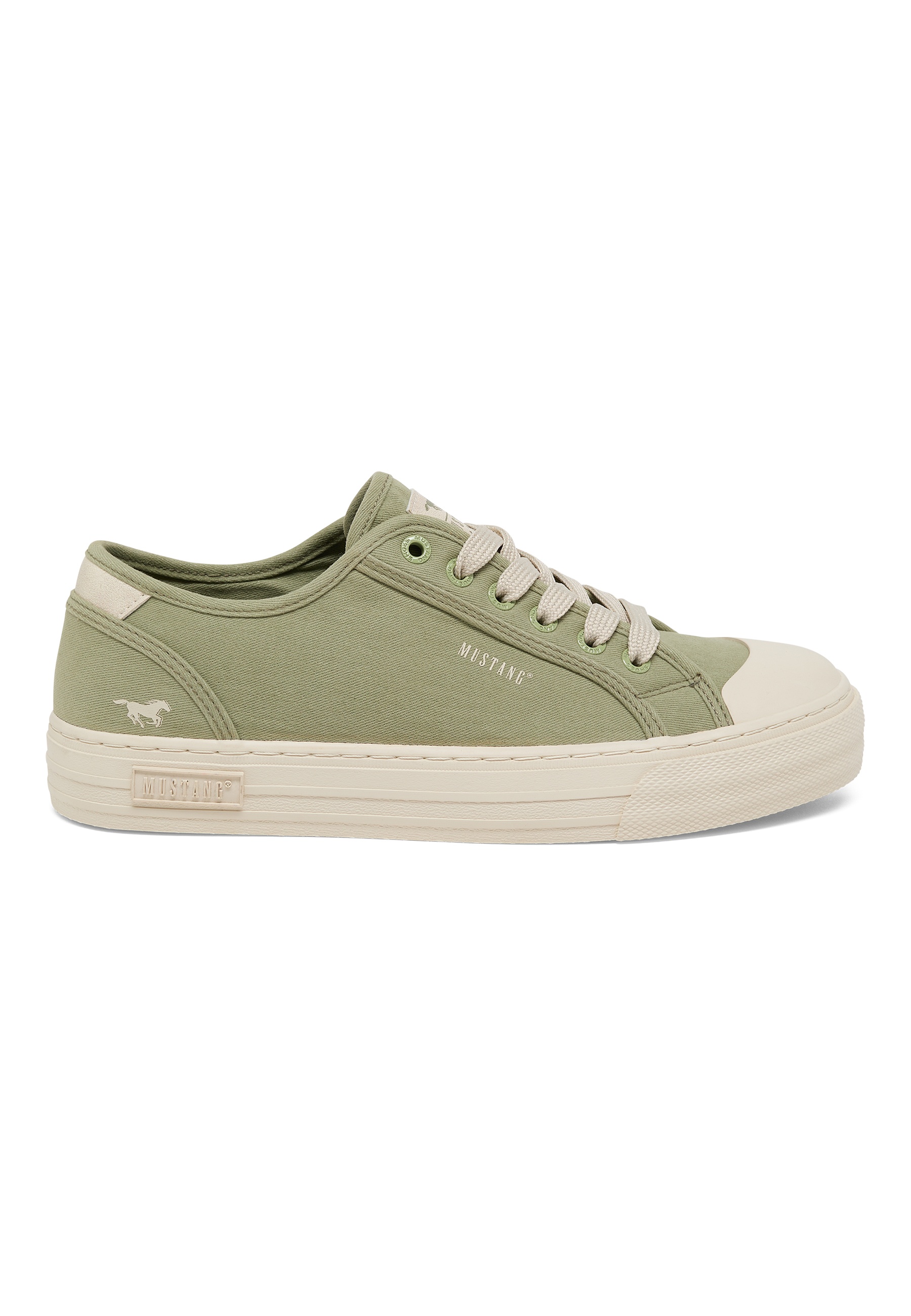 Sneaker, Canvas, Grün, WeißSohle, Lowcut