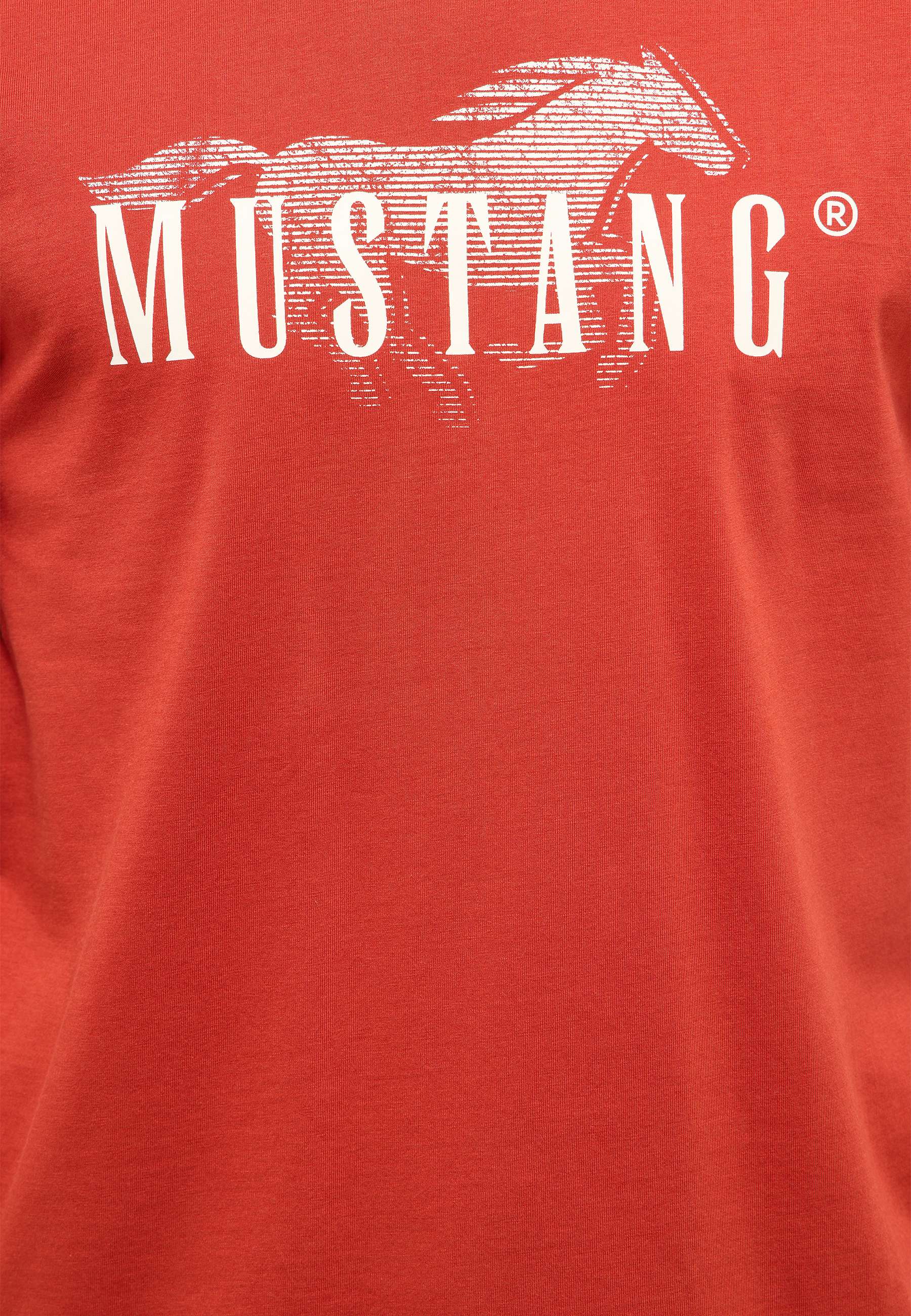 Tee, T-Shirt, Mustang, Rotes Shirt, Logoprint