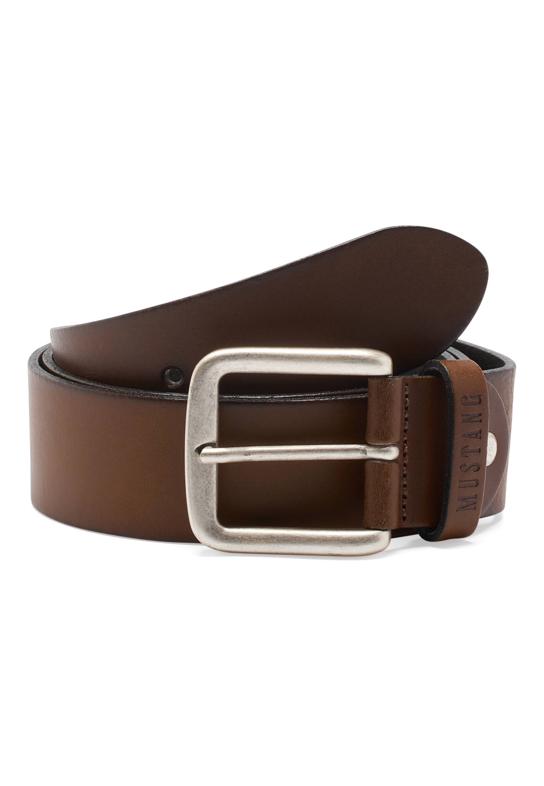 Mustang Herren Gürtel 40 mm aus Leder, braun