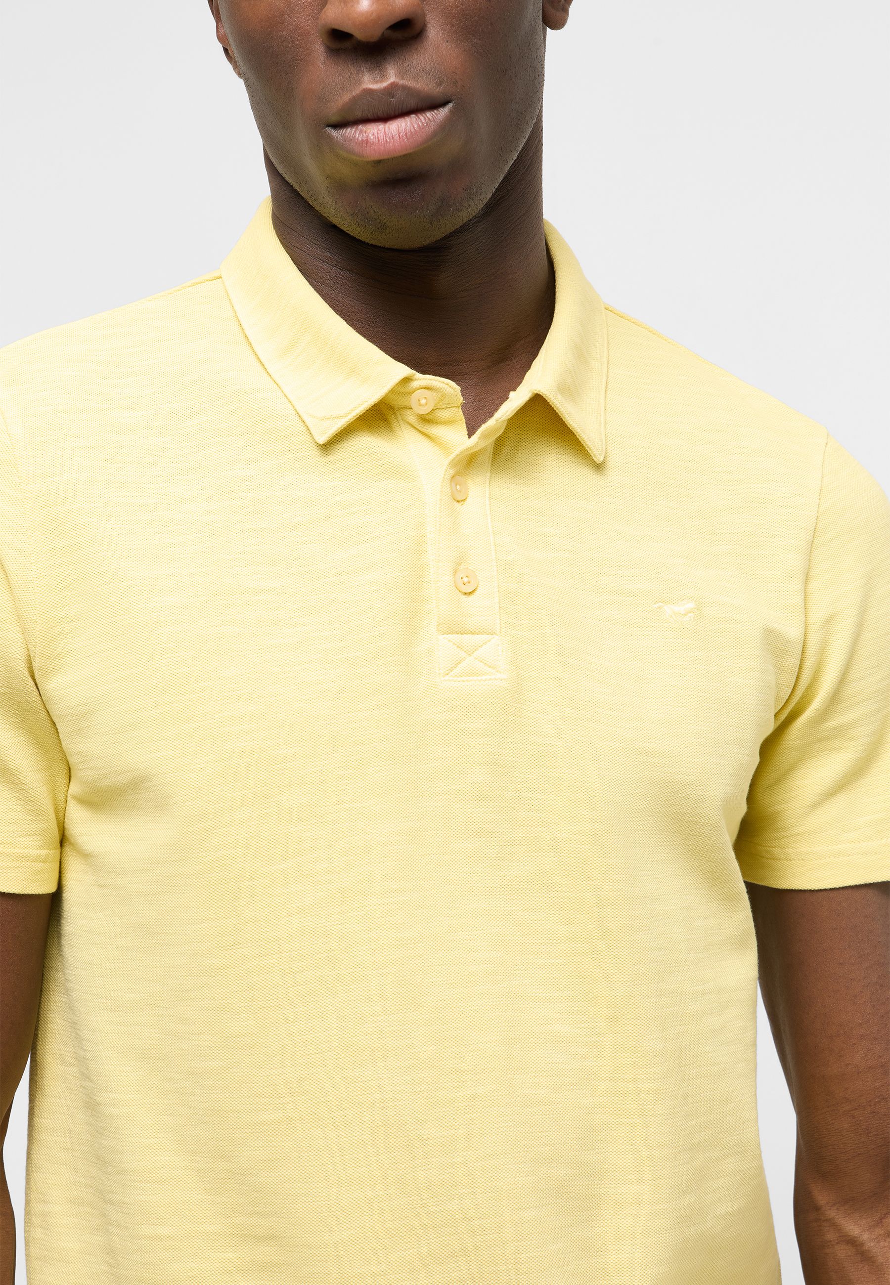 polo shirt, polo, short sleeve, yellow, knit fabric