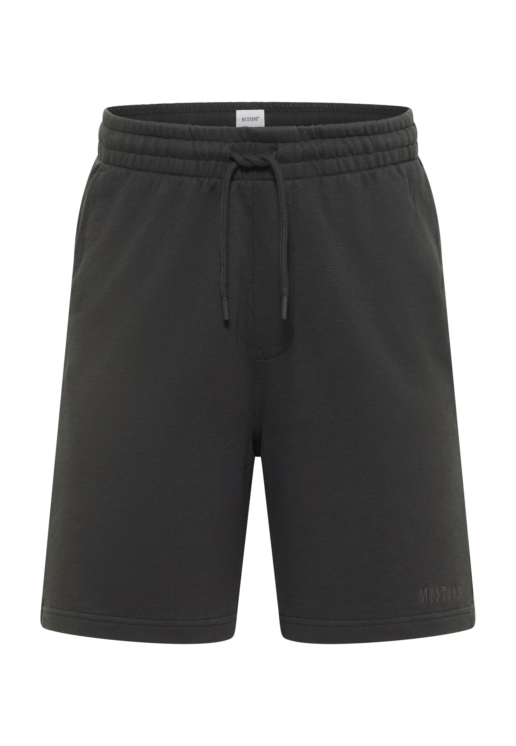 Herren-Shorts, Sportshorts, Kordelzug, Bund mit Bündchen, Schwarz