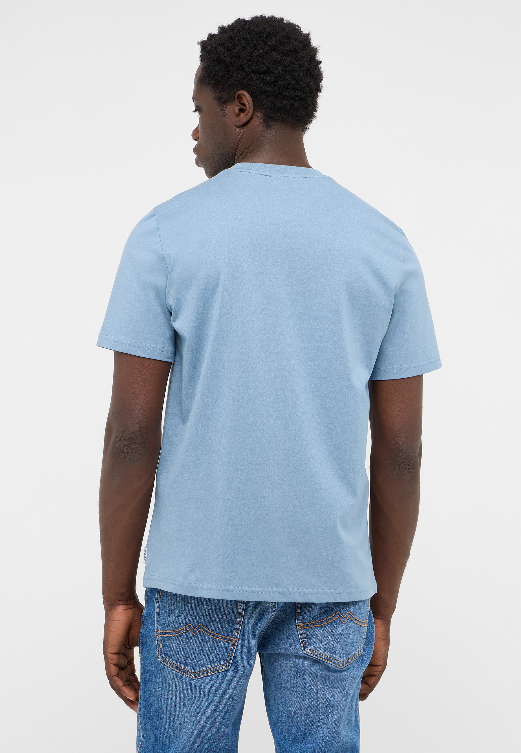 T-Shirt, Short Sleeve, Cotton, Light Blue, Back view
