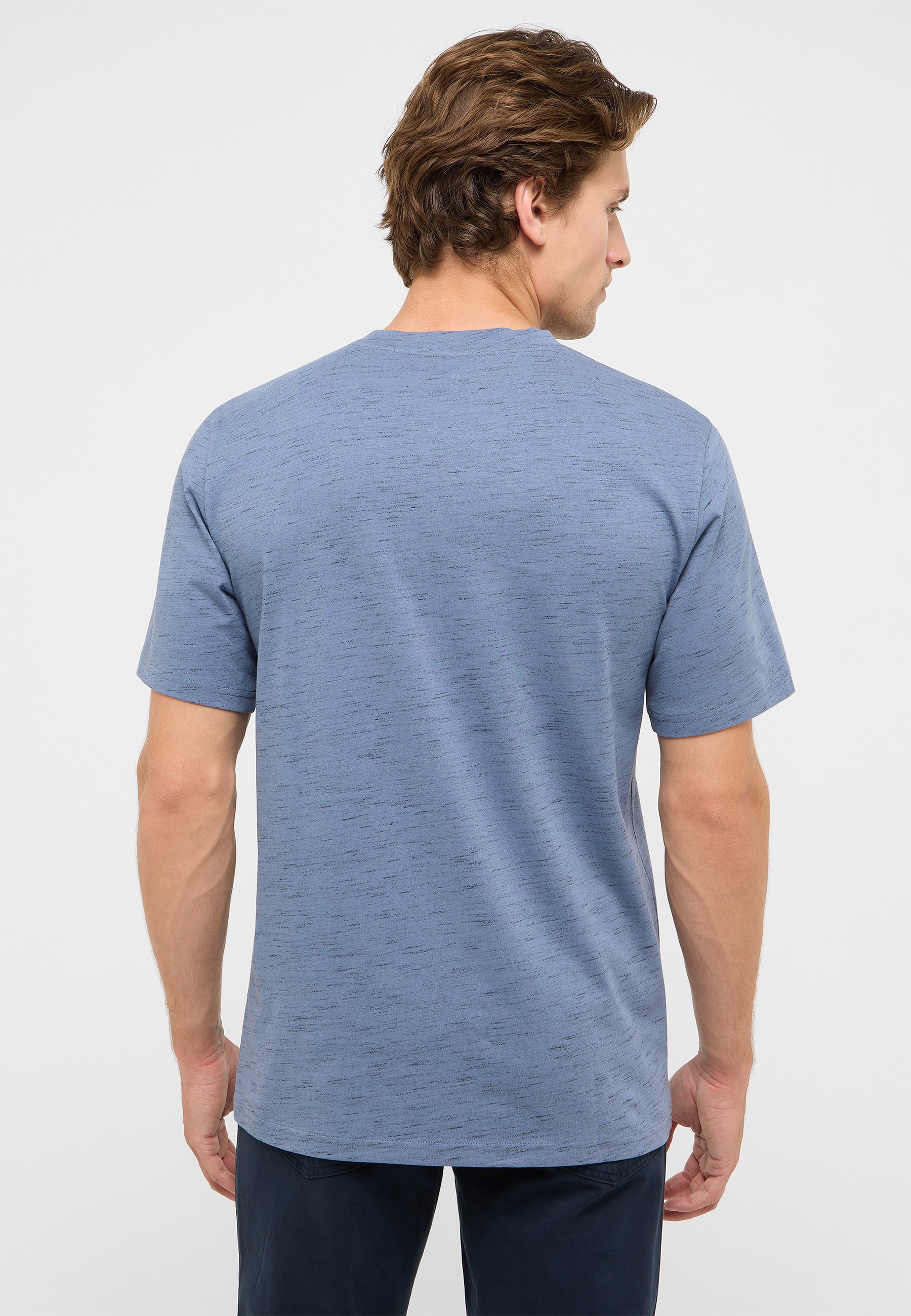T-Shirt, Kurzarm, Rundhals, Unifarben, Baumwollmischung