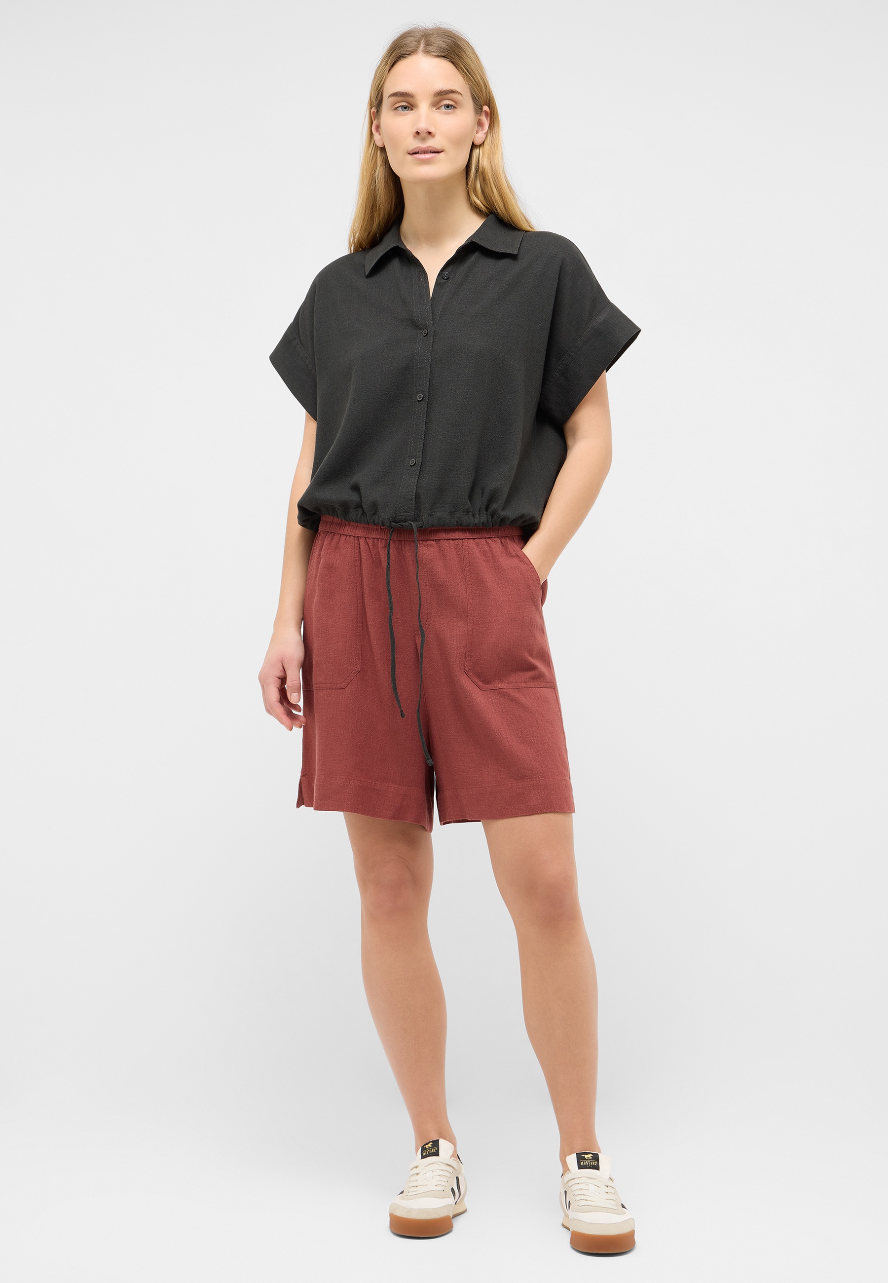 Hemd, Shorts, Schwarz, Loungewear, Casual