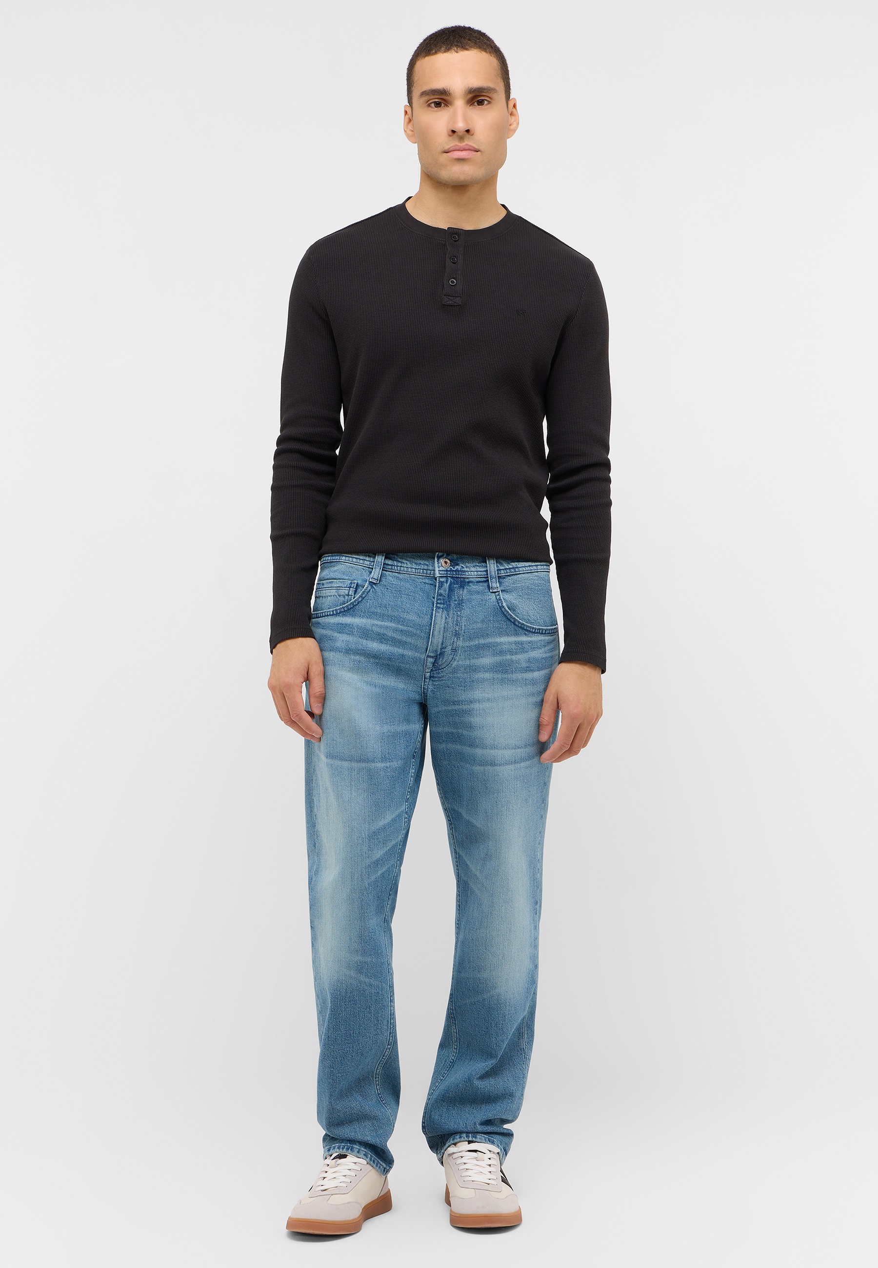 Hosen, Langarm, Jeans, Mann, Person