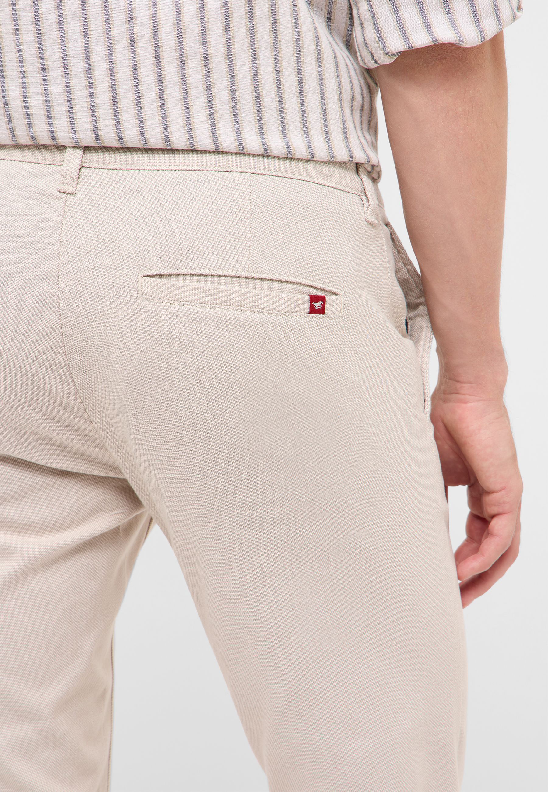 Chinos, Beige, Twill, Tasche, Gesäßtasche