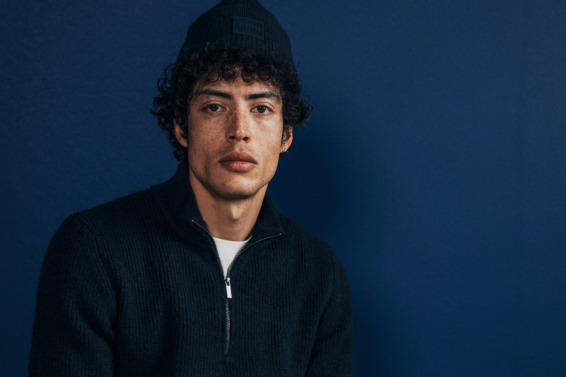 strickpullover, Reißverschluss-Pullover, dunkelblau, Beanie, Sommergesicht?