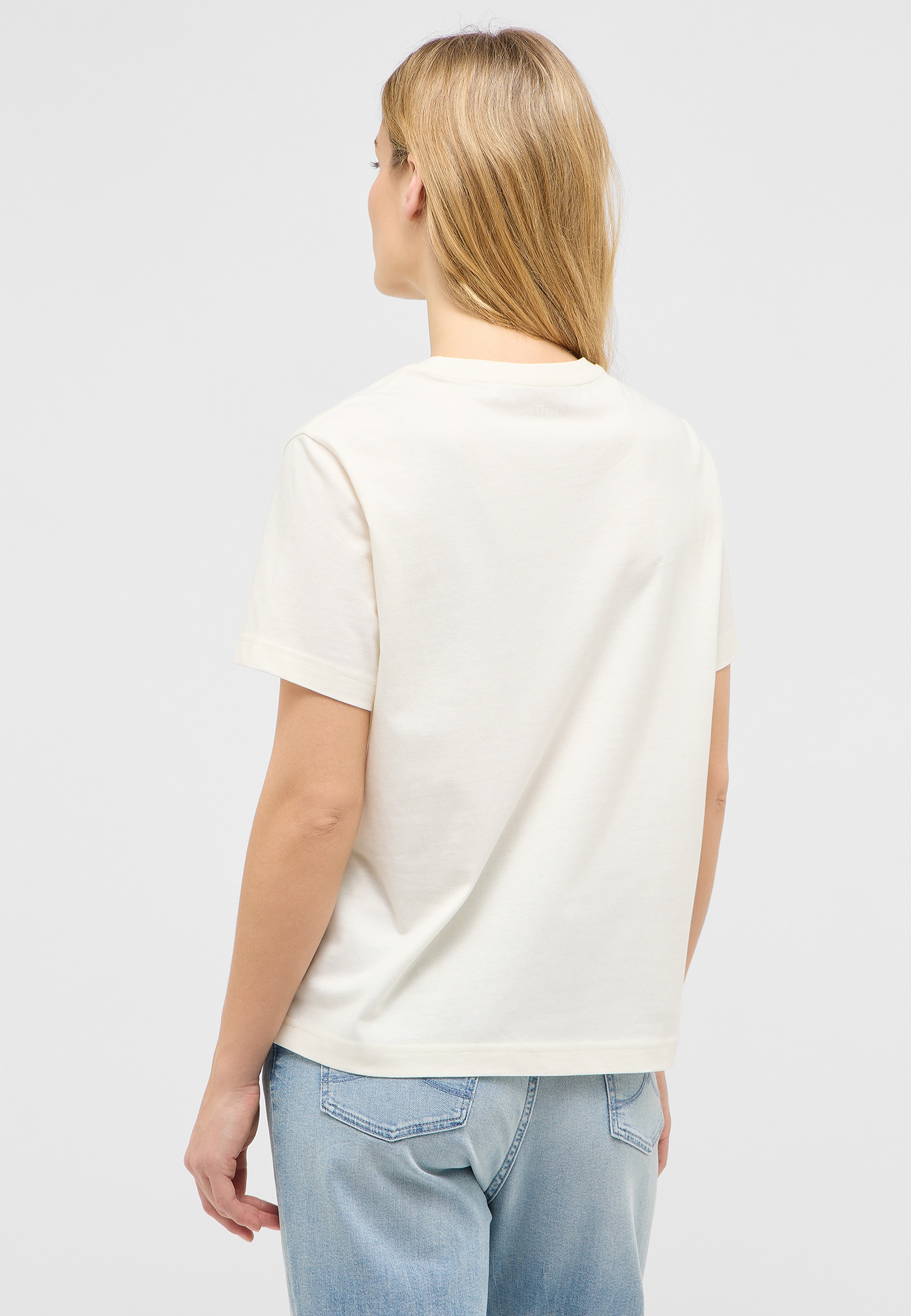 T-Shirt, Kurzarm, Weiß, Baumwolle, Plain