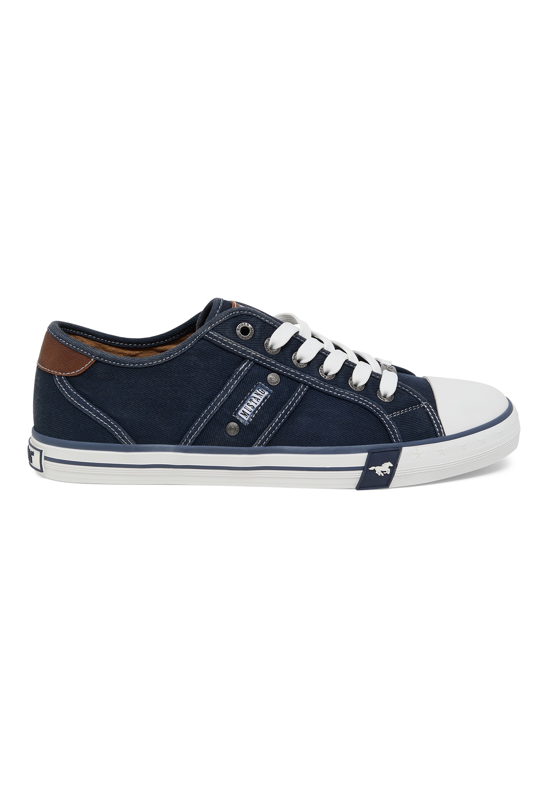 Sneaker, Canvas, Navy, White toe, Lace-up