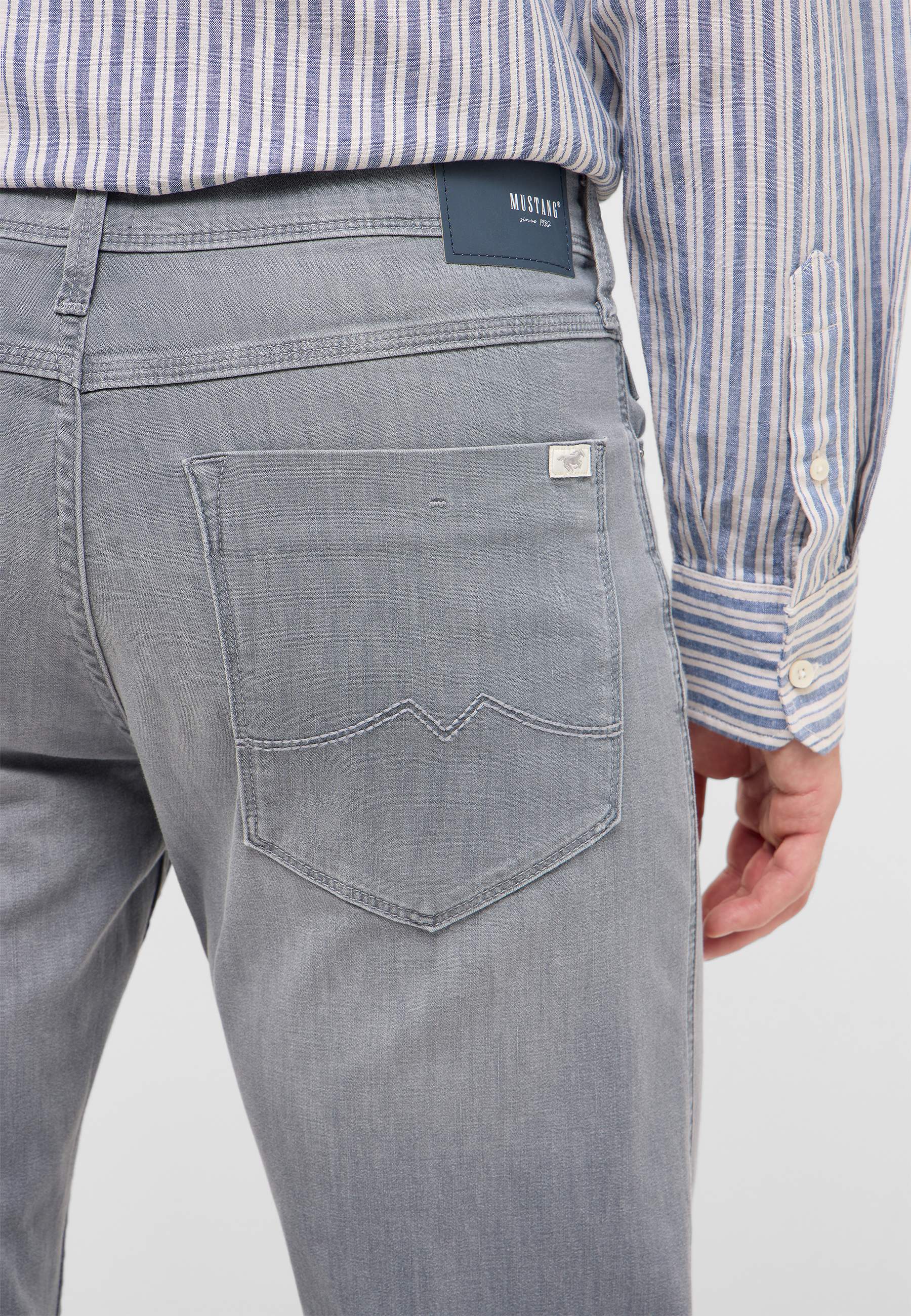 Jeans, Hose, Denim, Hintertasche, Grau