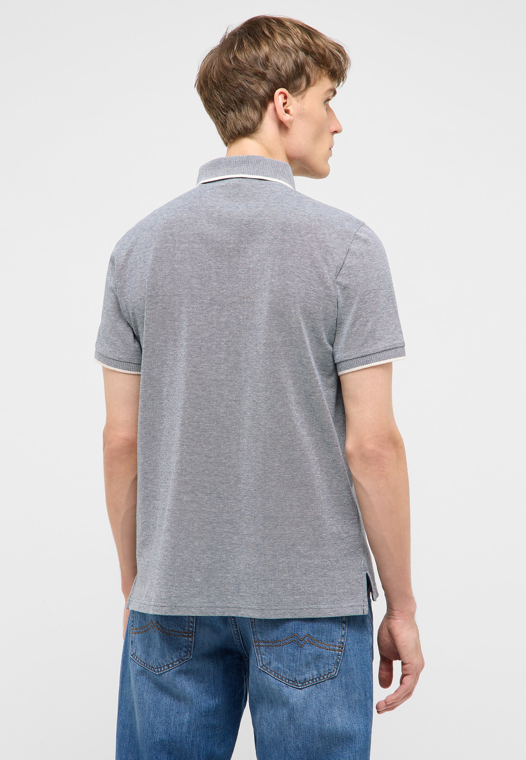 Polohemd, kurzarm, grau, Kragen, casual Polo