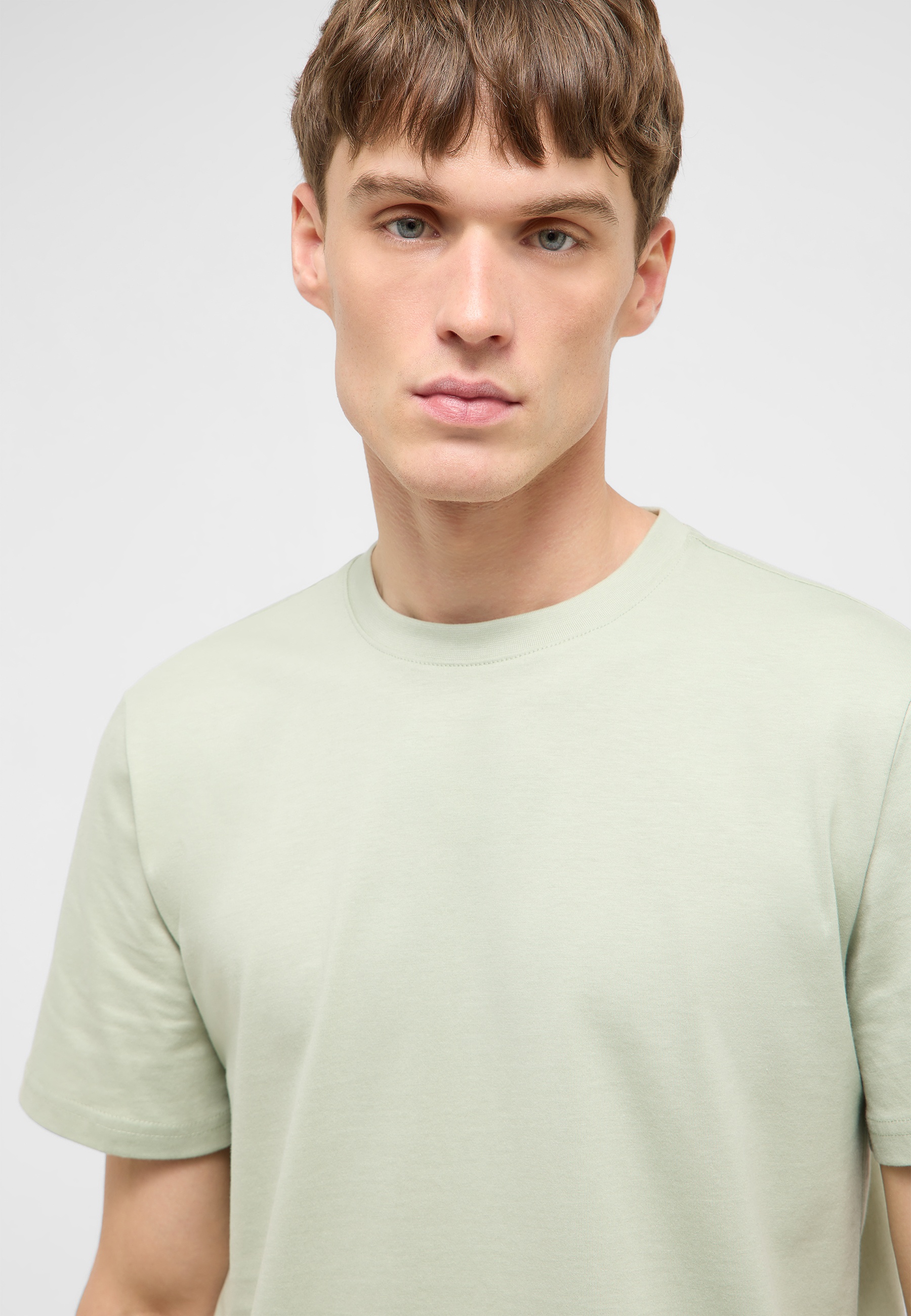 Tee, Kurzarm, Oberteil, Beige, Uni