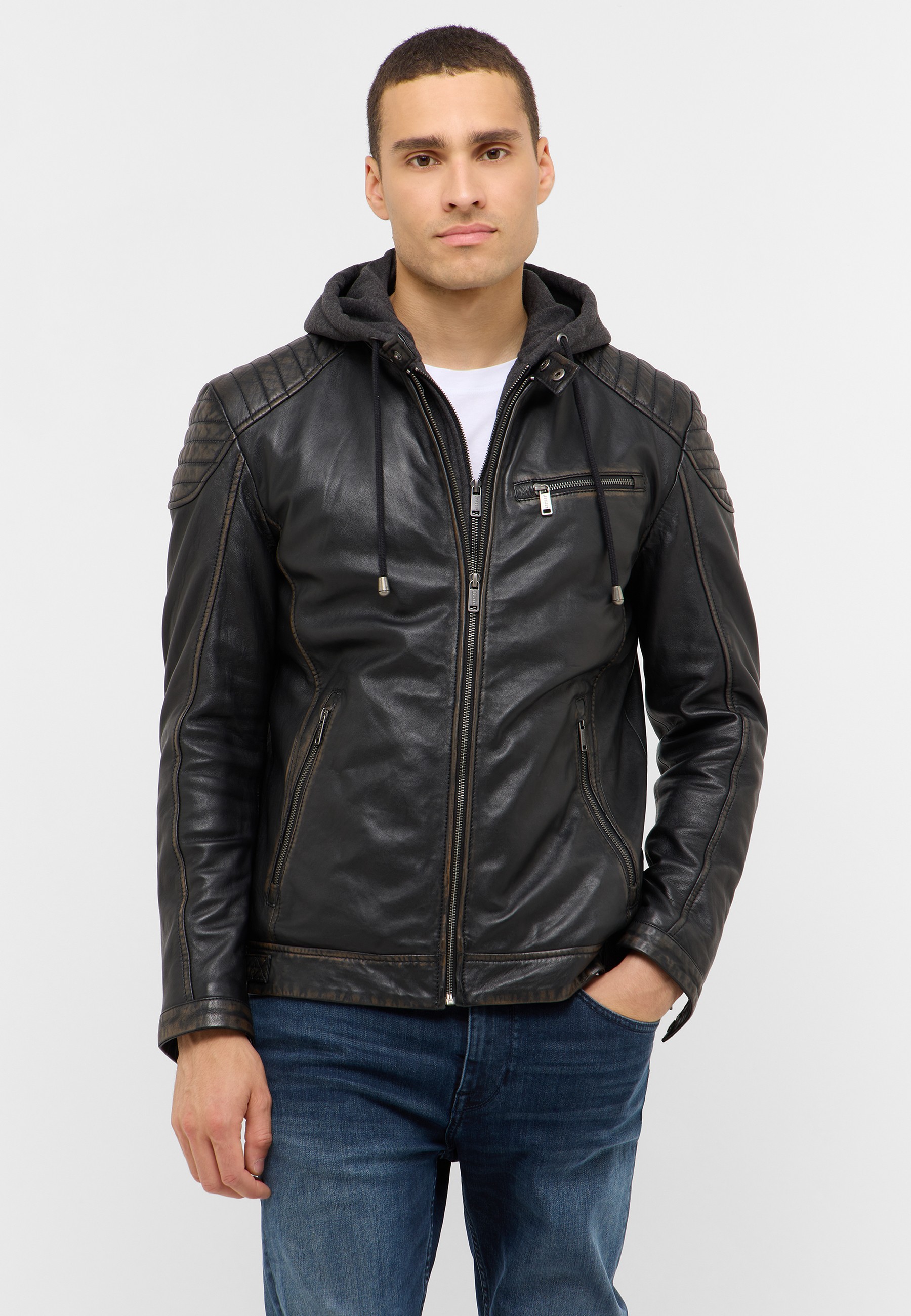 Bekleidung, Mantel, Jacke, Jacke aus Leder