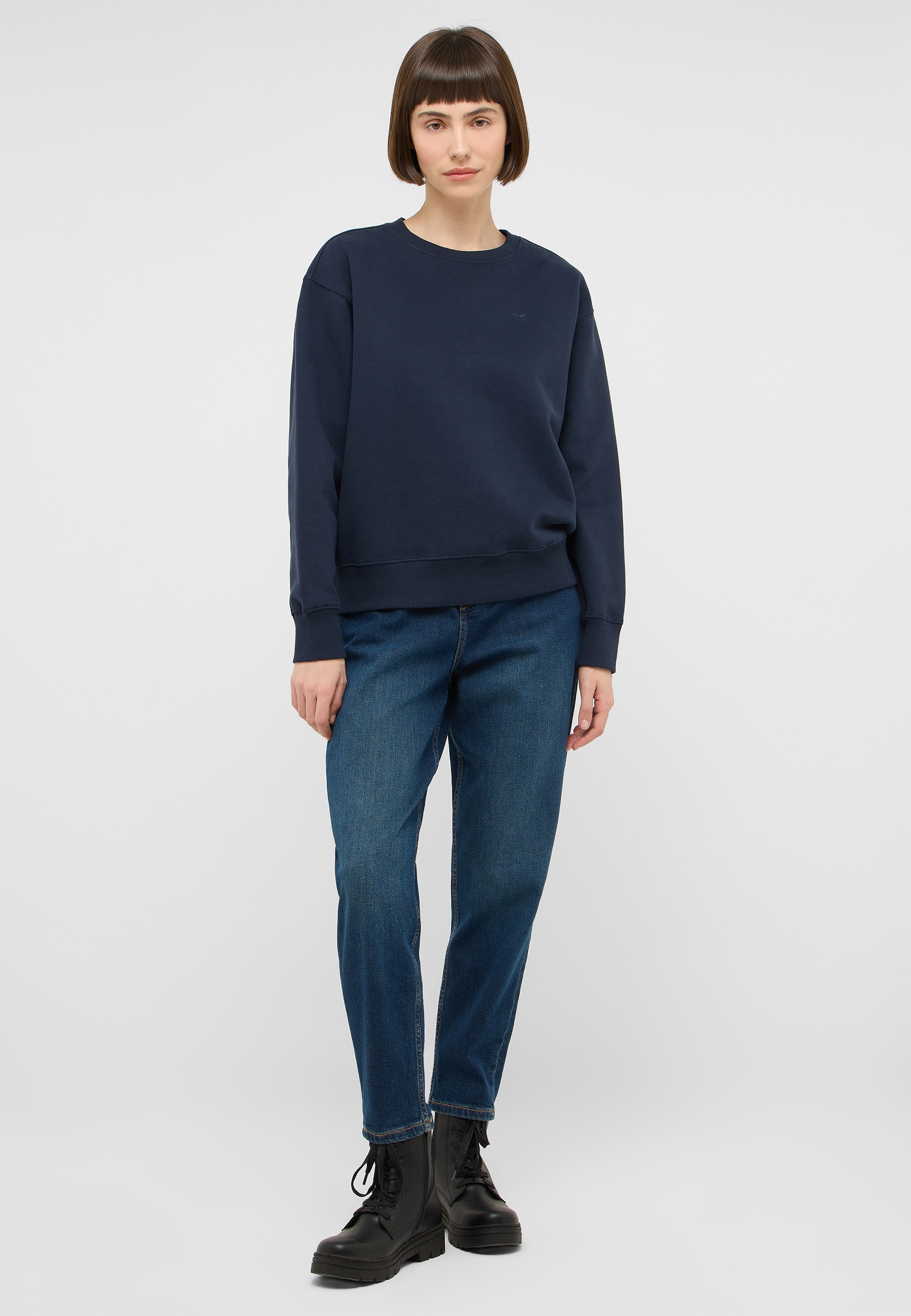 Pullover, Sweatshirt, Navy, Langarm, Kleidungsstück