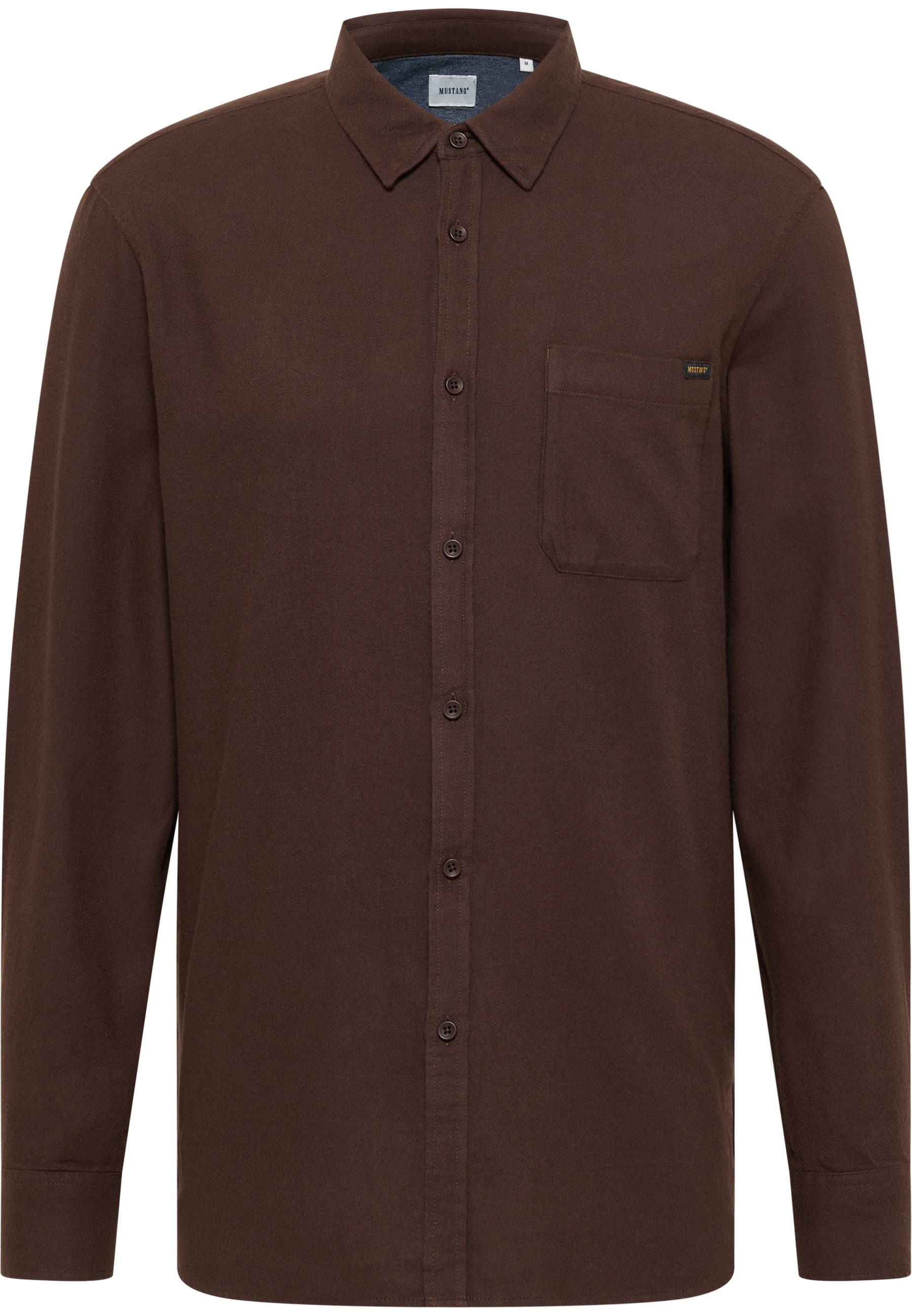 Mustang Herren Langarmhemd Style Eastbridge, dunkelbraun