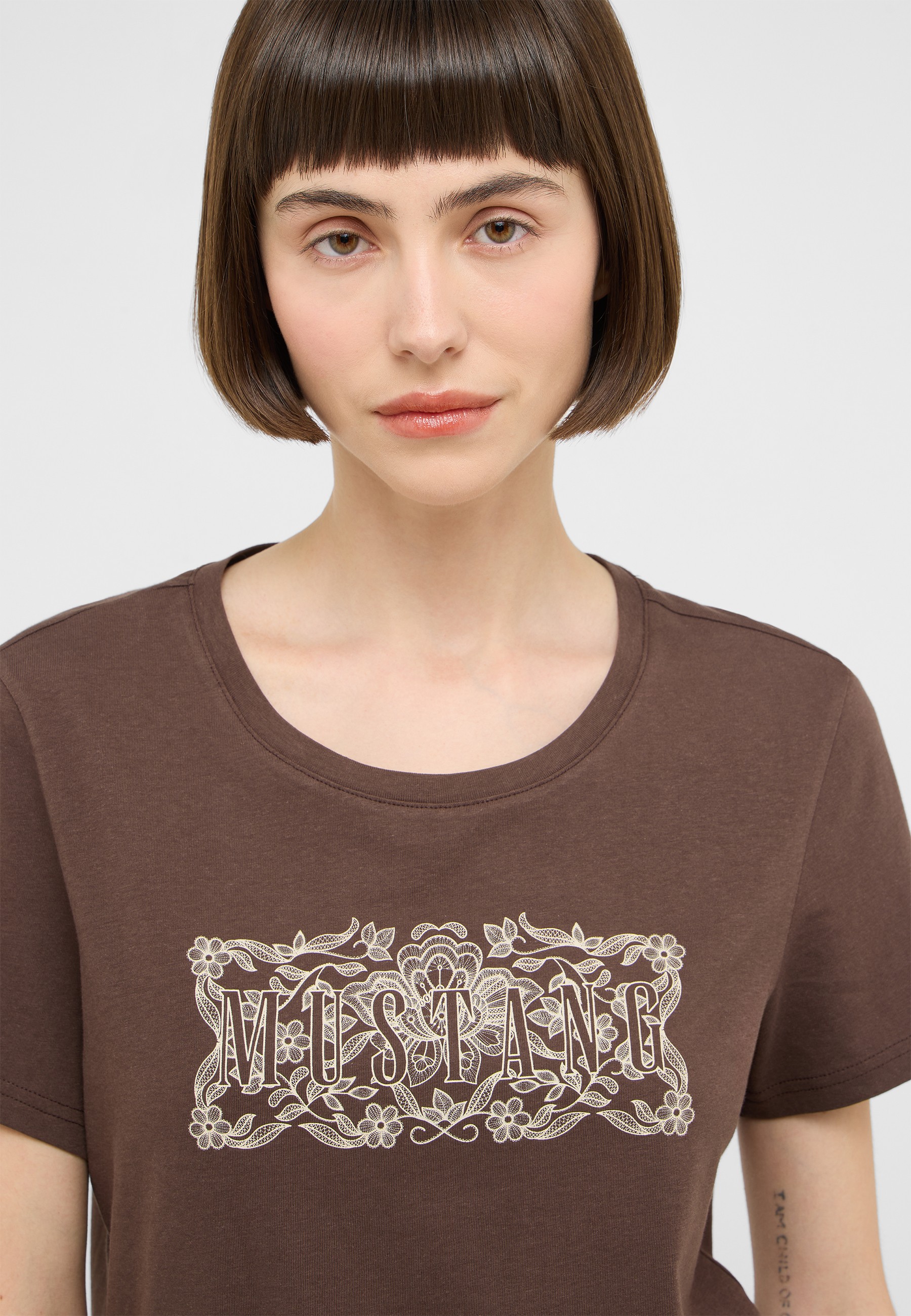 T-Shirt, Braun, Musang-Design, Grafikshirt, Kurzarm