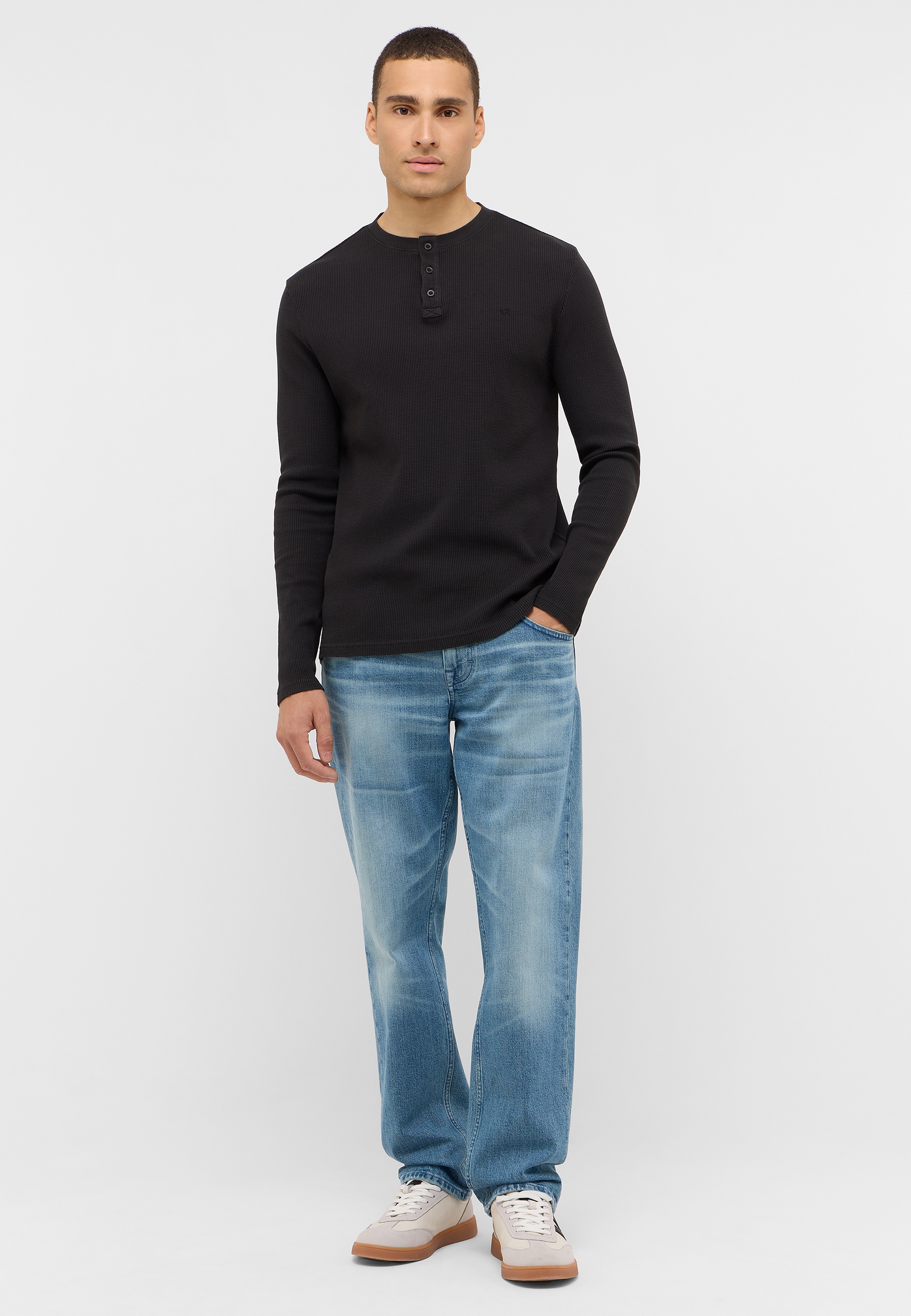 Hosen, Langarm, Jeans, Mann, Person