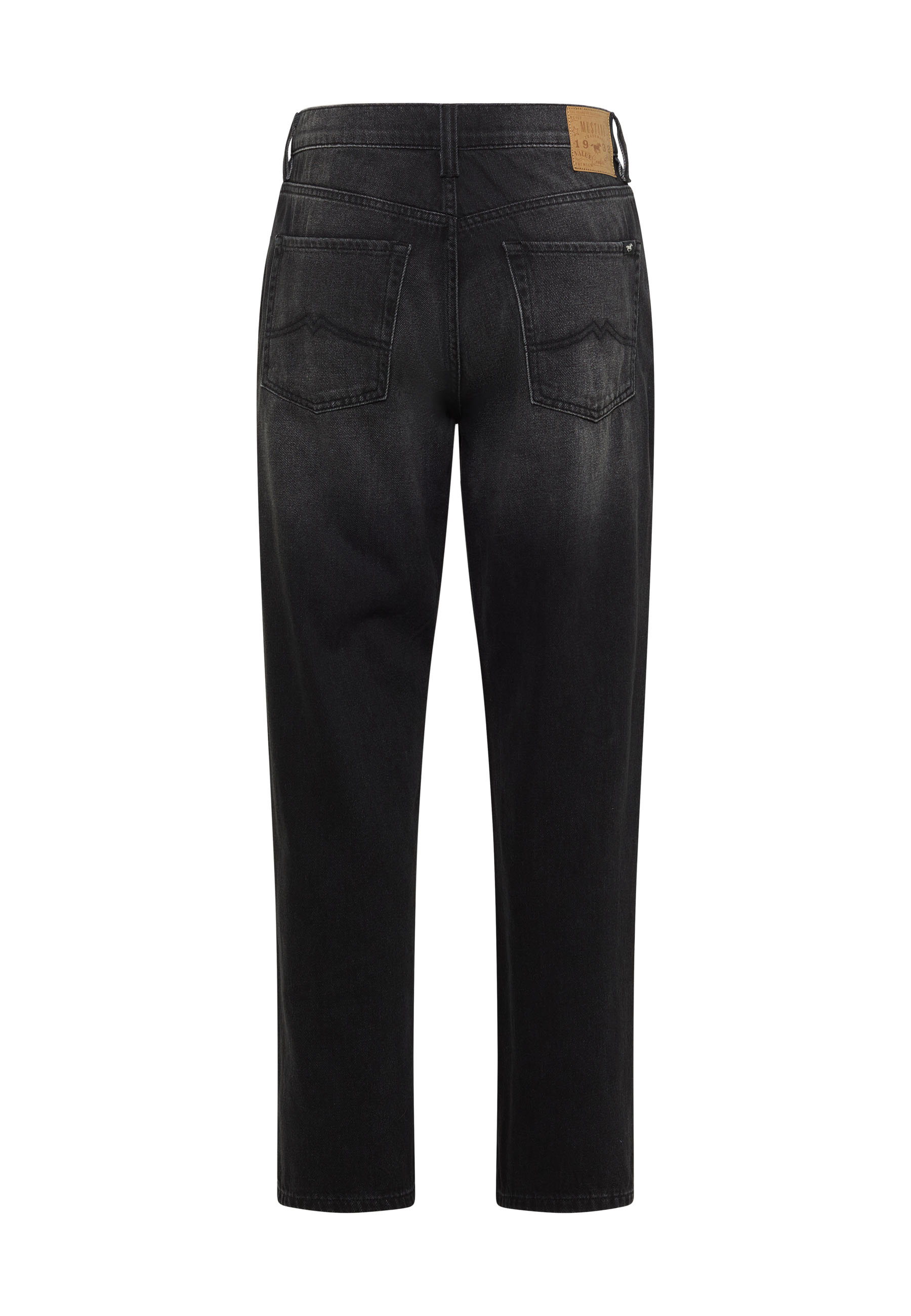 Jeans, Black wash, Back pockets, Denim, Straight leg