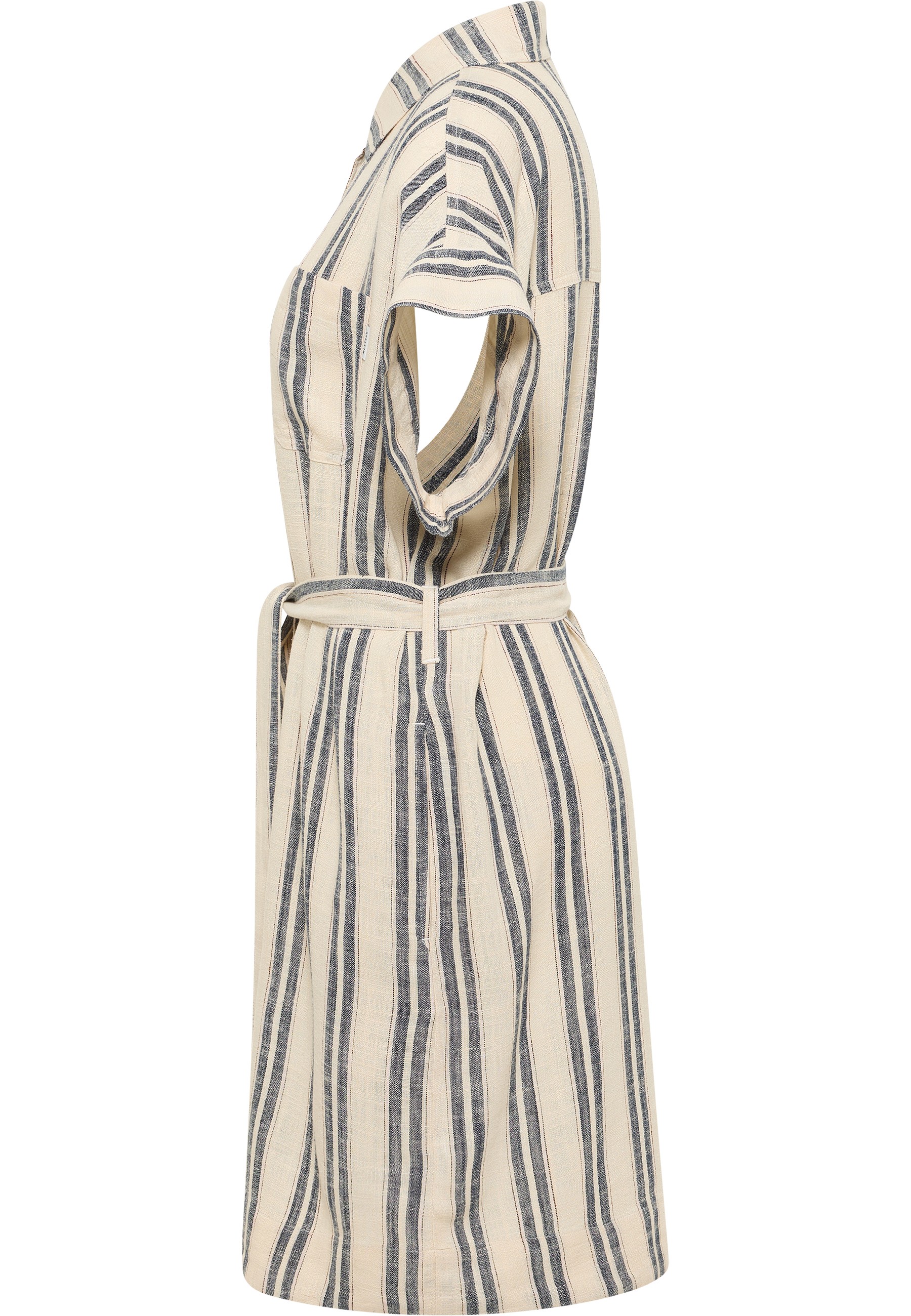 dress, striped, linen, belt, sleeveless