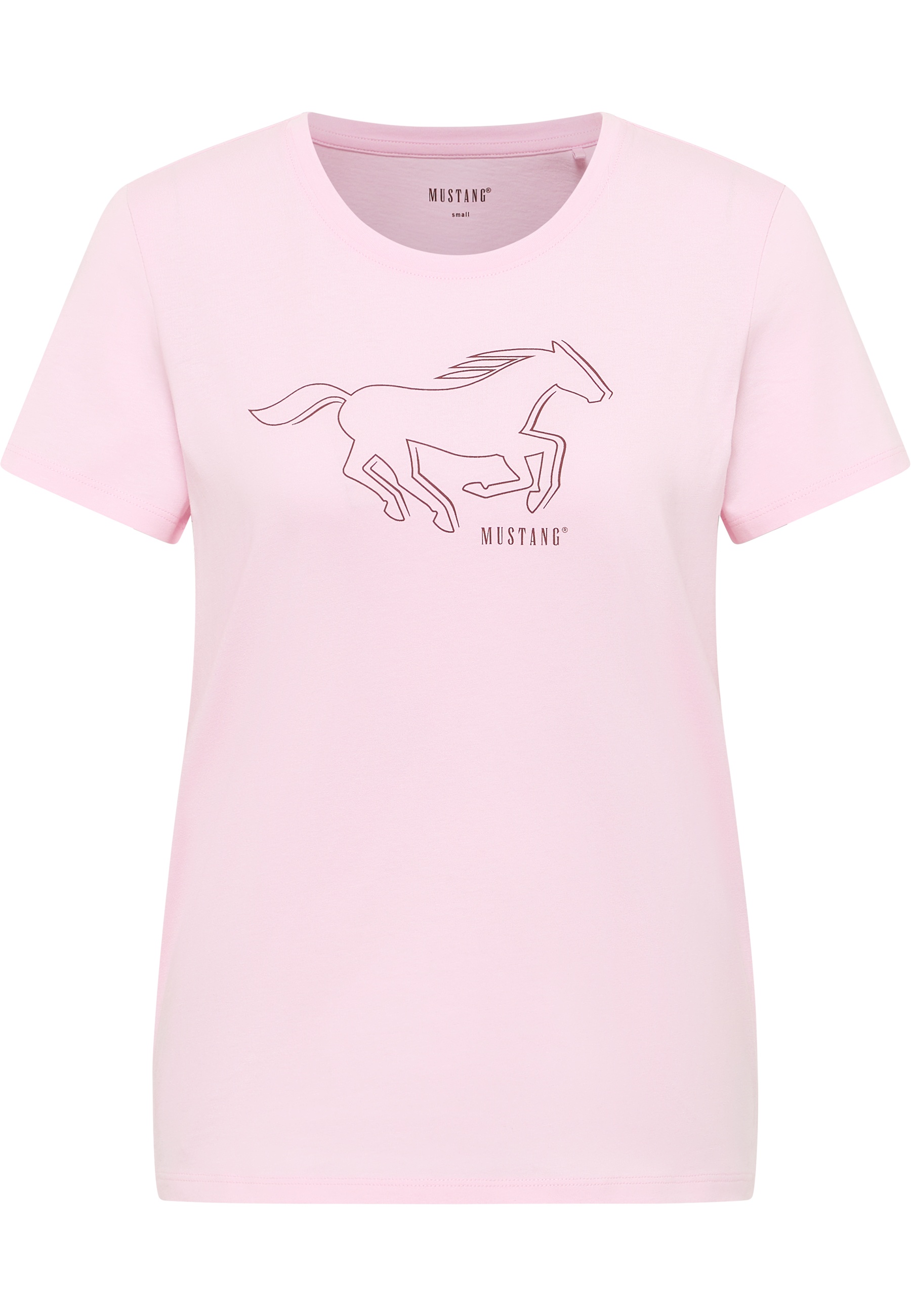 pink, T‑Shirt, kurzarm, Mustang-Logo, Grafikshirt