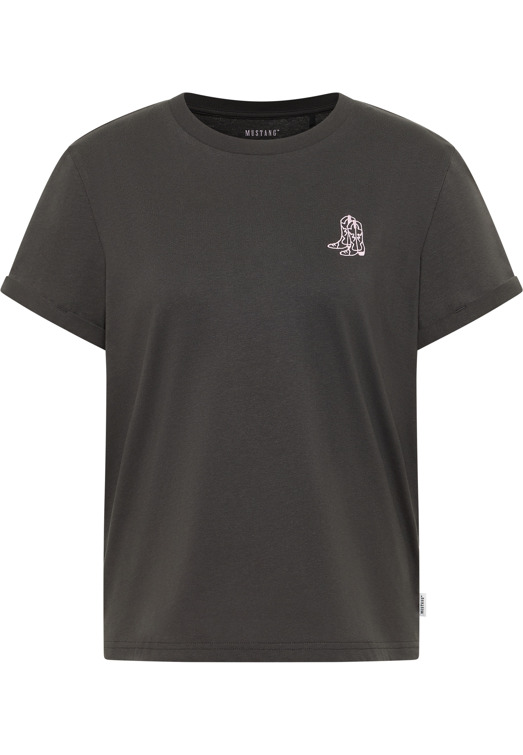 T-Shirt, Kurzarm, Oberteil, grau, Logo