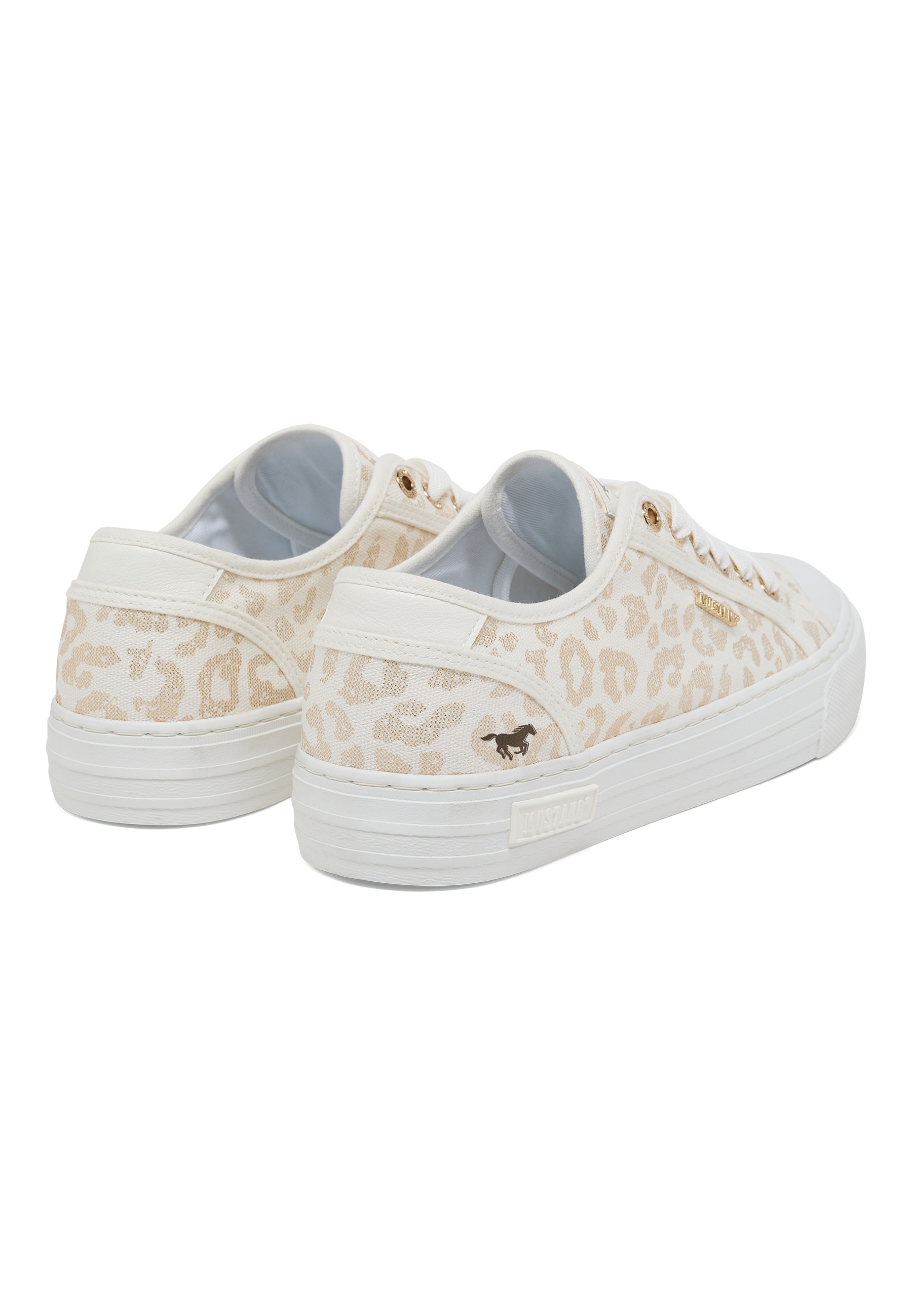 Sneaker, Leopardenmuster, Canvas, Weiße Sohlen, Low-Top