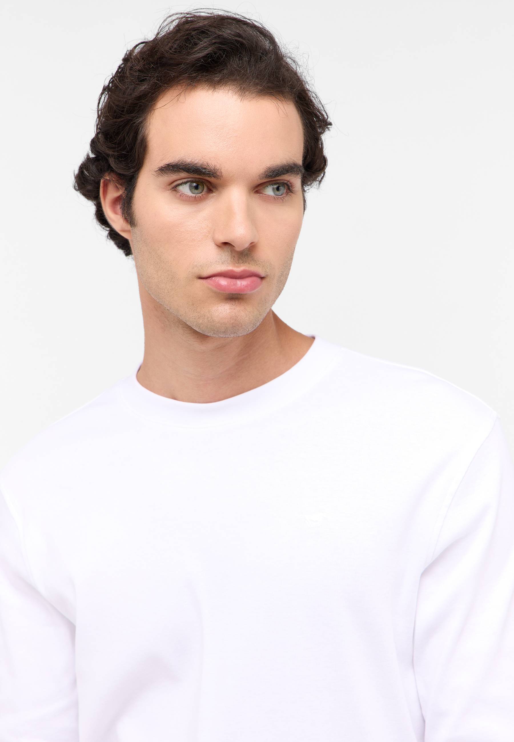Kopf, Portrait, Langarm, T-shirt, Hals