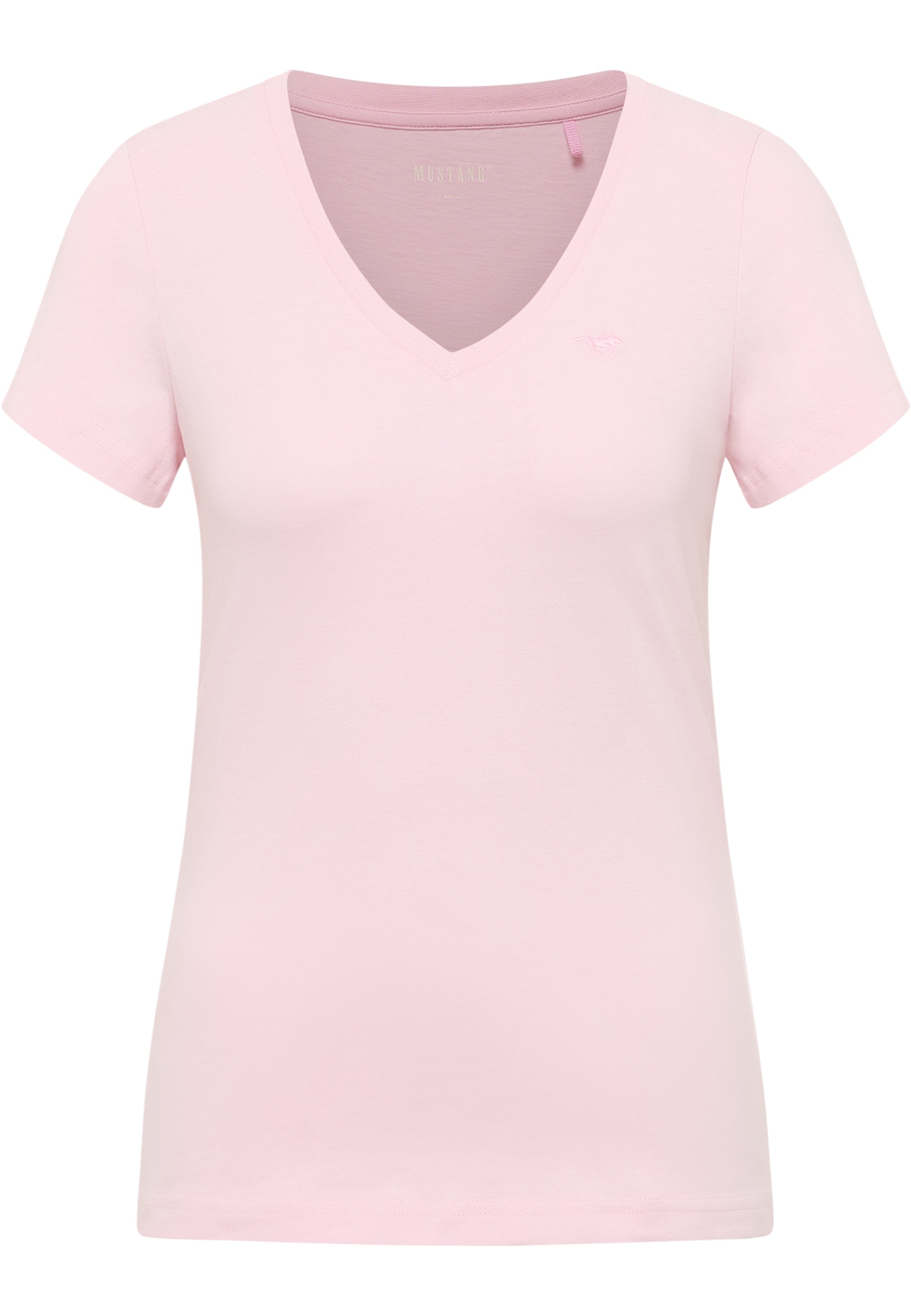 V-Pulli, V-Ausschnitt, Kurzarm, Rosa, T-Shirt