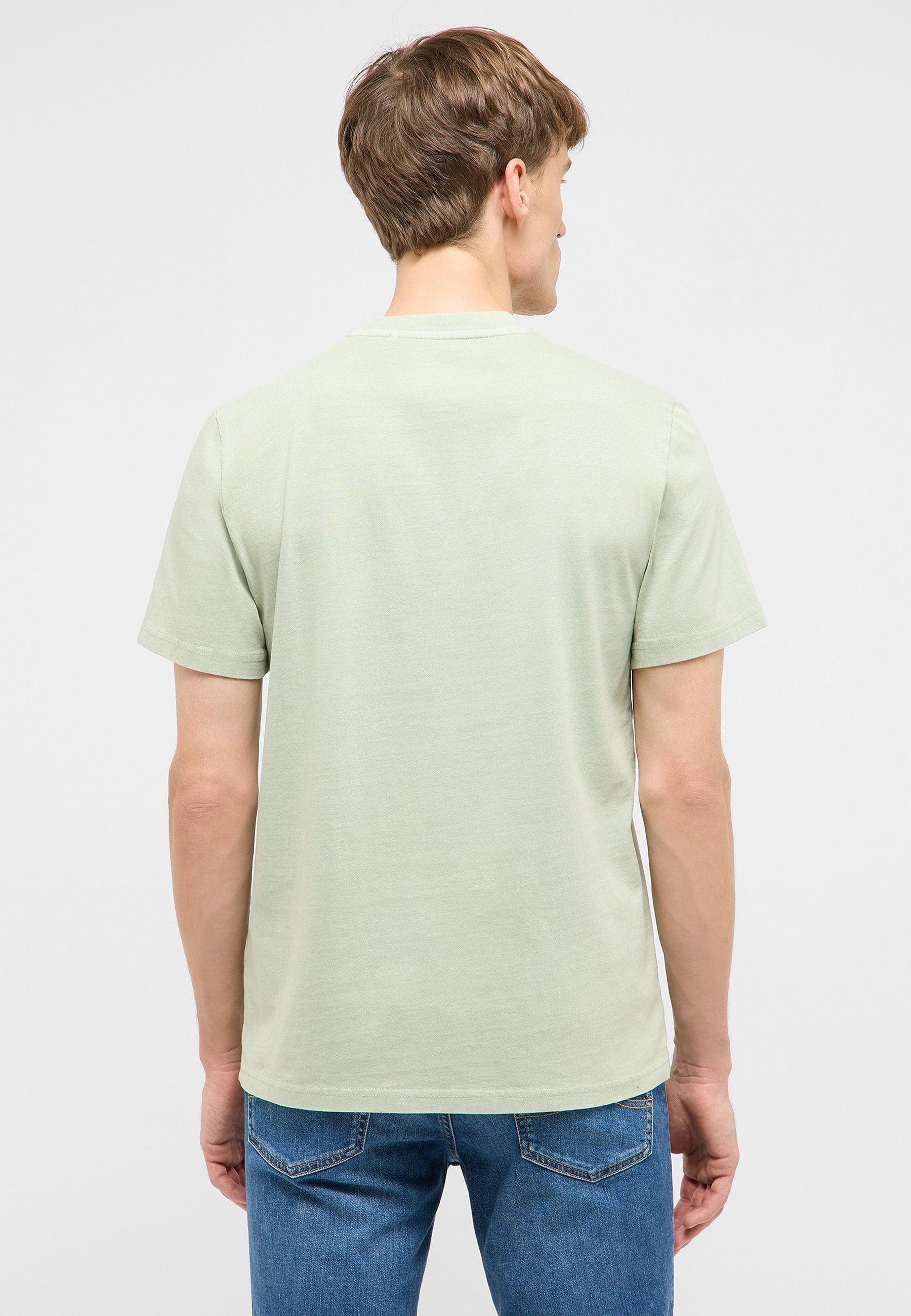 t-shirt, kurzarm, rundhals, einfarbig, hellgrün