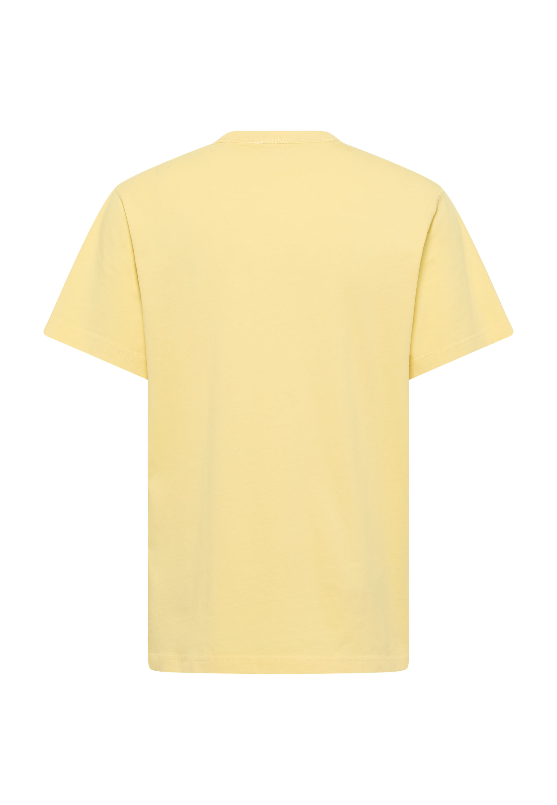 T-Shirt, Kurzarm, Uni, Getönte Gelb, Baumwolle