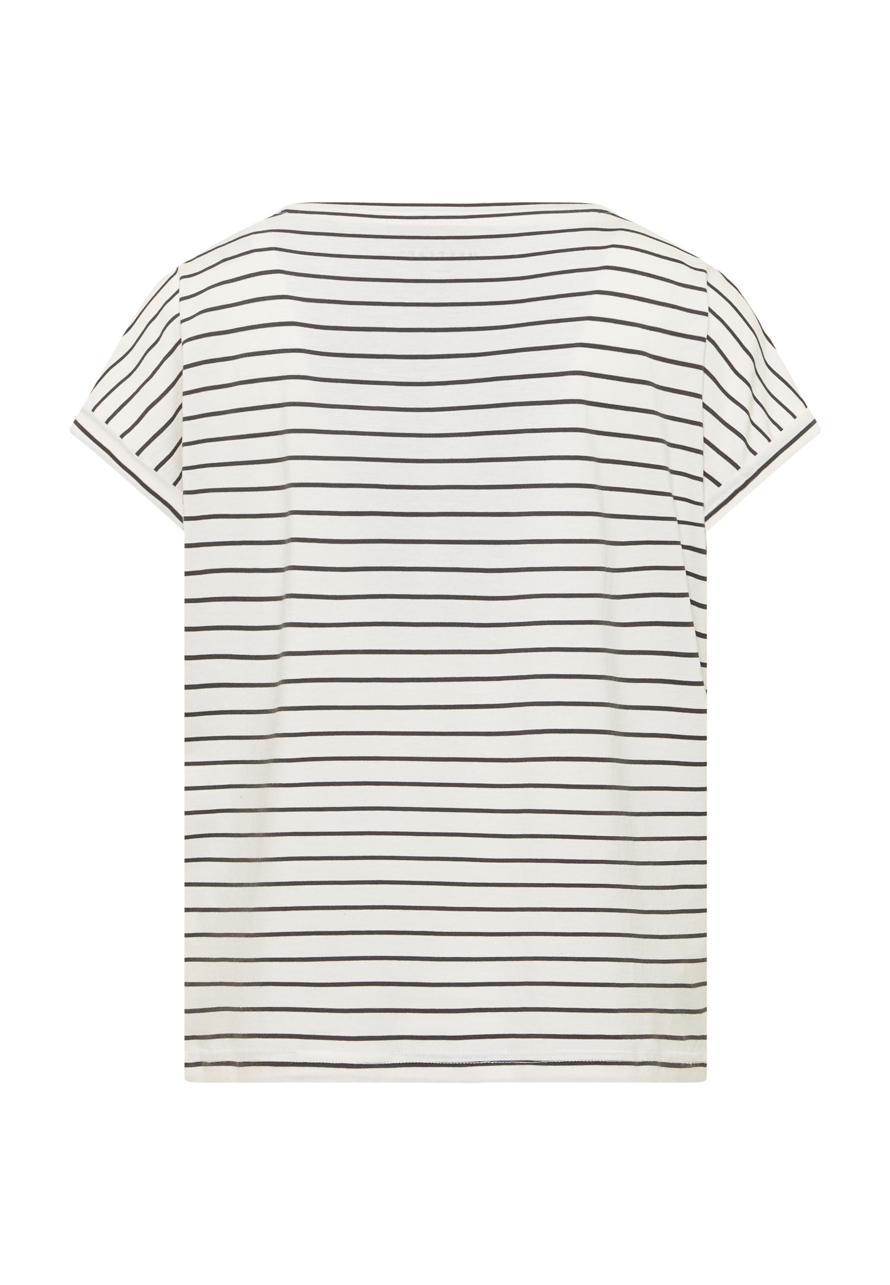 T-Shirt, Streifen, Kurzarm, Weiß, Baumwolle