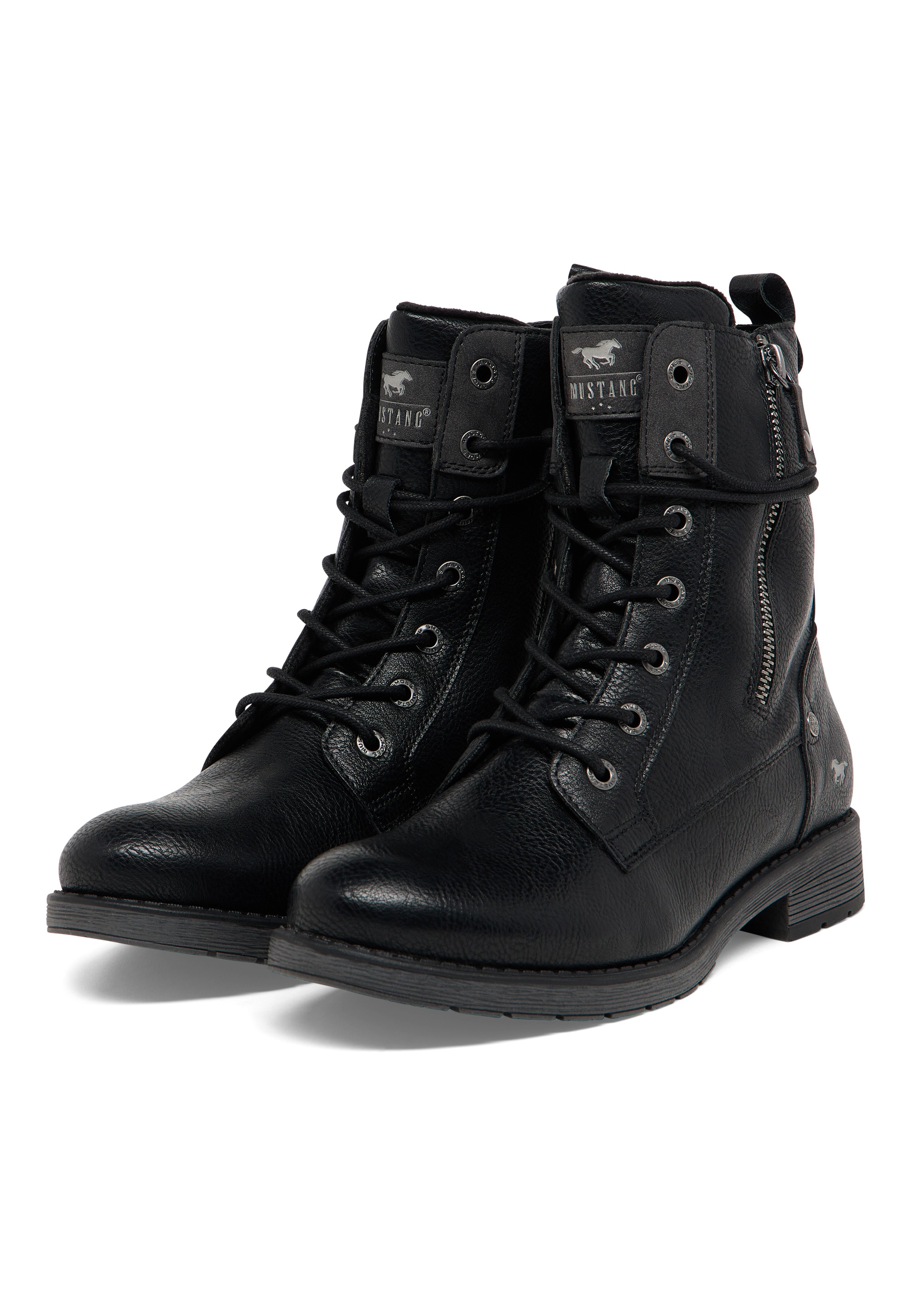 Stiefel, Schwarz, Leder, Stiefeletten, Reißverschluss